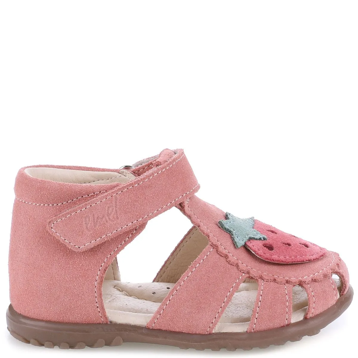 (1214E-5) Emel red closed sandals - strawberry