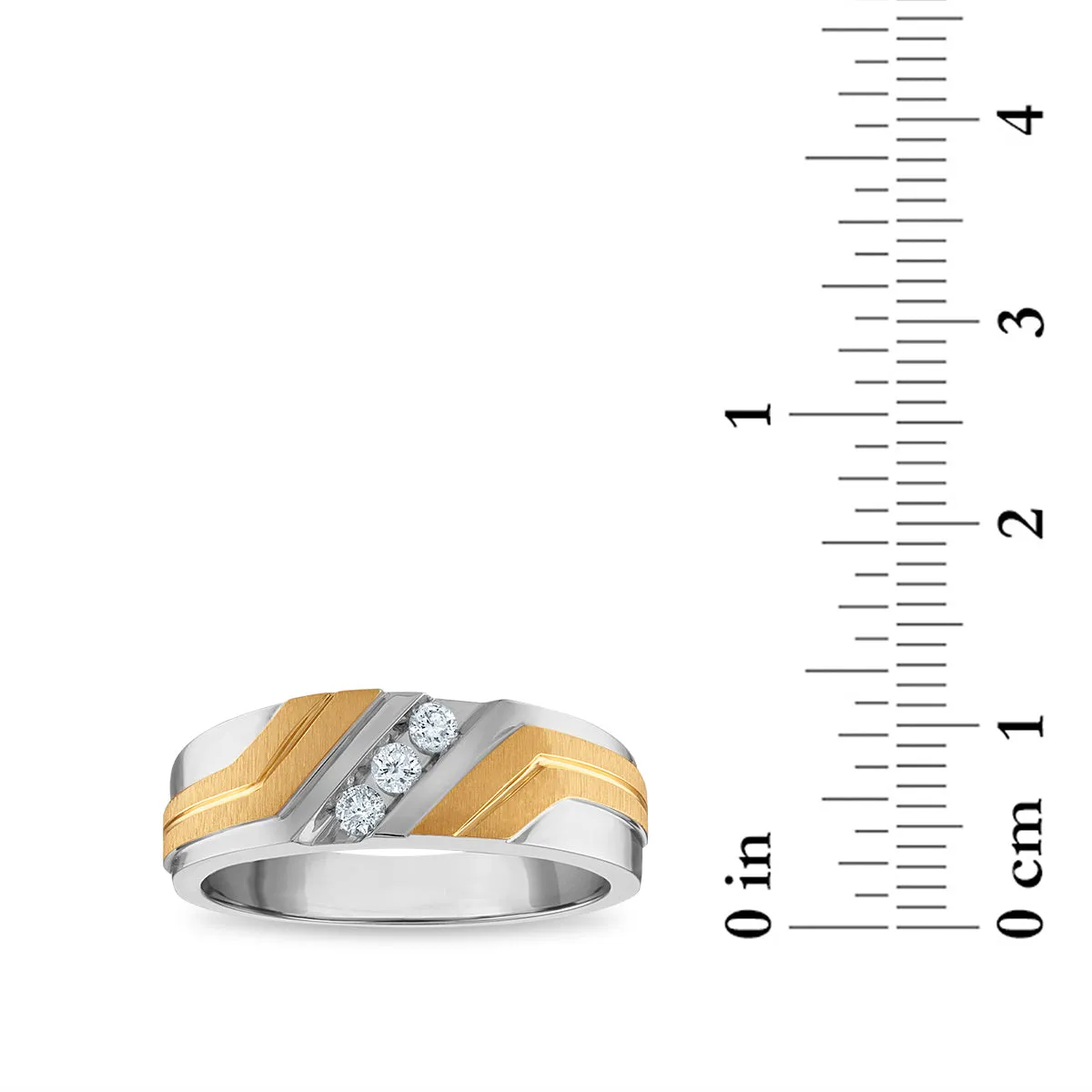 1/6 CTW Diamond Wedding Ring in 10KT White and Yellow Gold