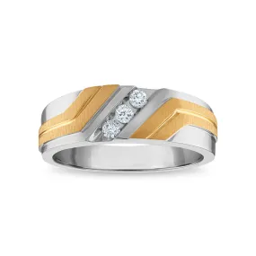 1/6 CTW Diamond Wedding Ring in 10KT White and Yellow Gold