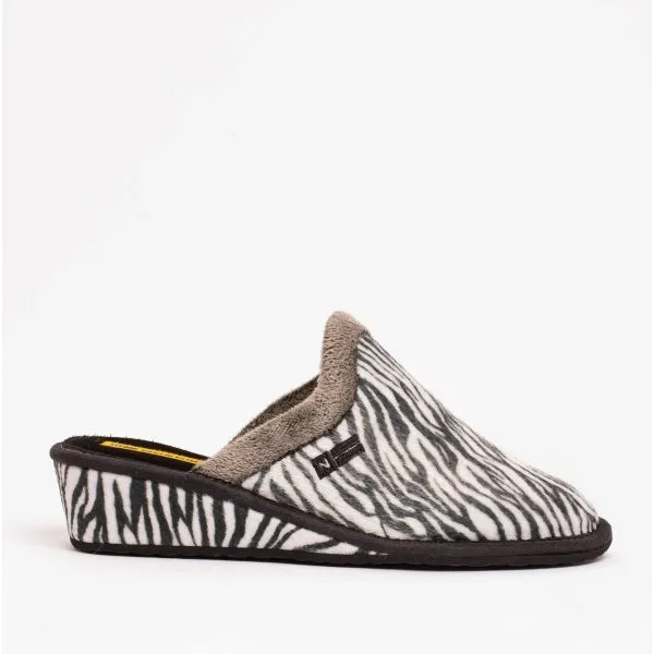 1614 Ladies Mule Slippers Zebra