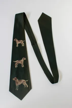 1940s Fuzzy Dog Necktie, Green