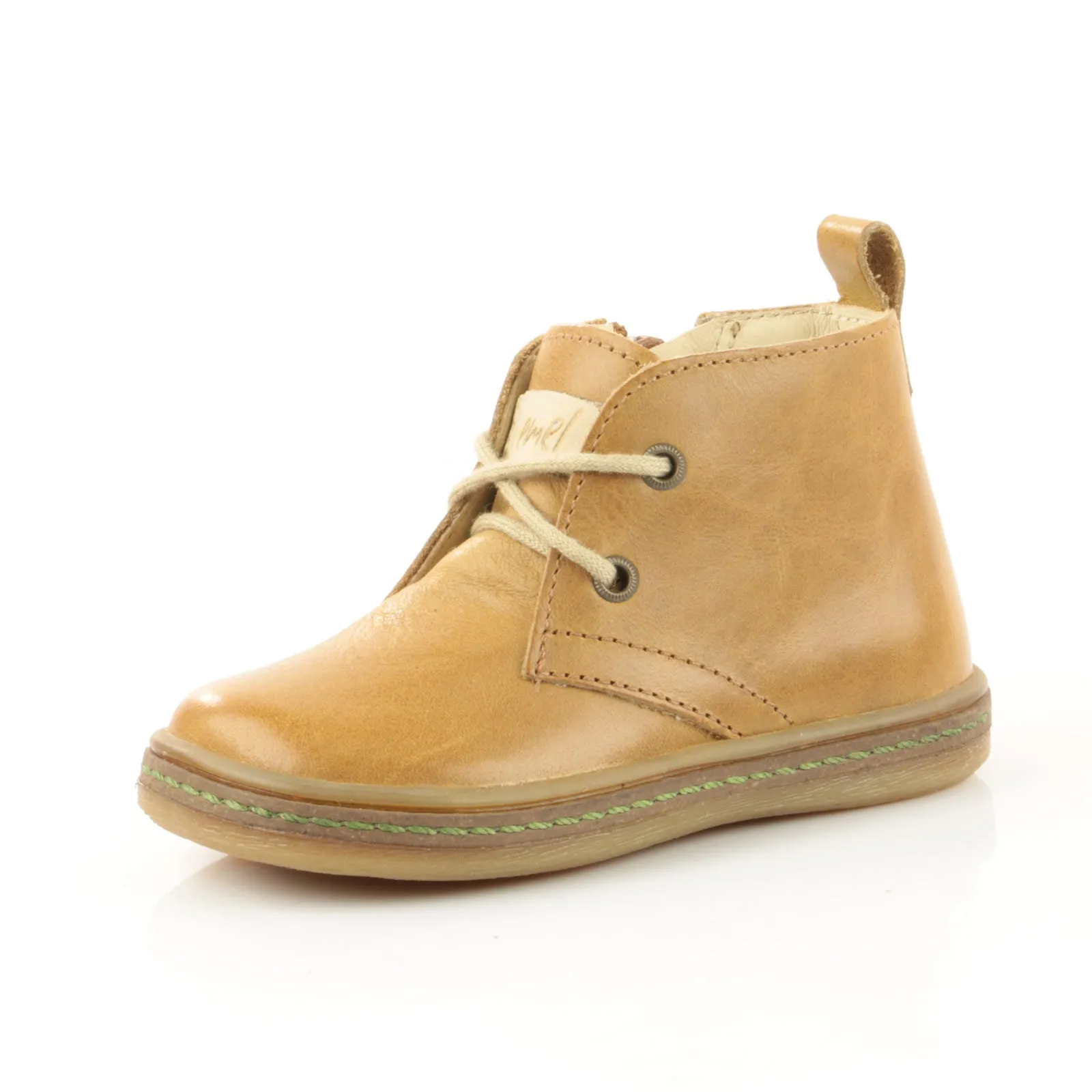 (2621-6) Emel mustard lace-up shoes with zipper