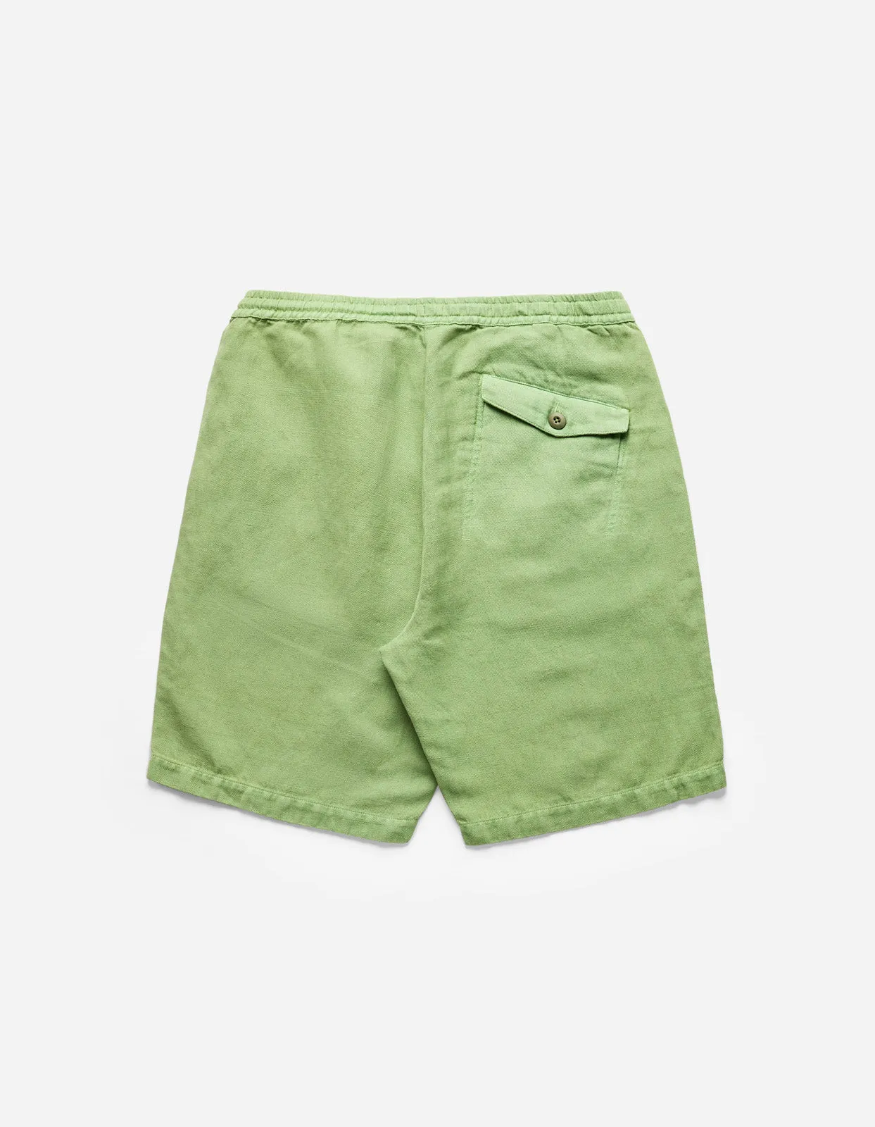 5007 Hemp Asym Loose Track Shorts Bamboo Green