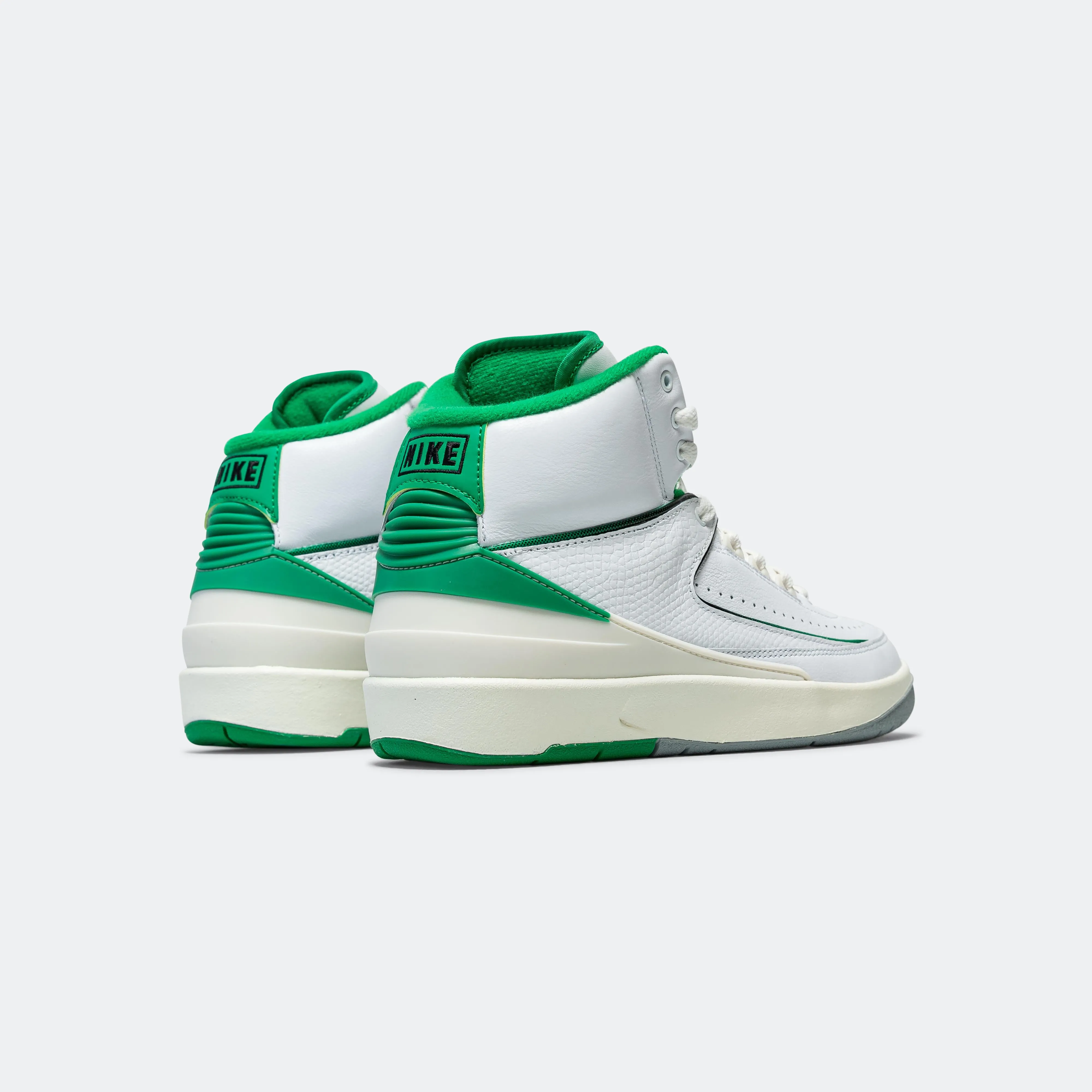 Air Jordan 2 (GS)  - White/Lucky Green-Sail-Lt Steel Grey