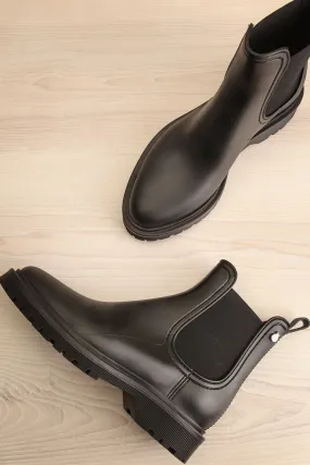 Aksai | Matte Black Rain Boots