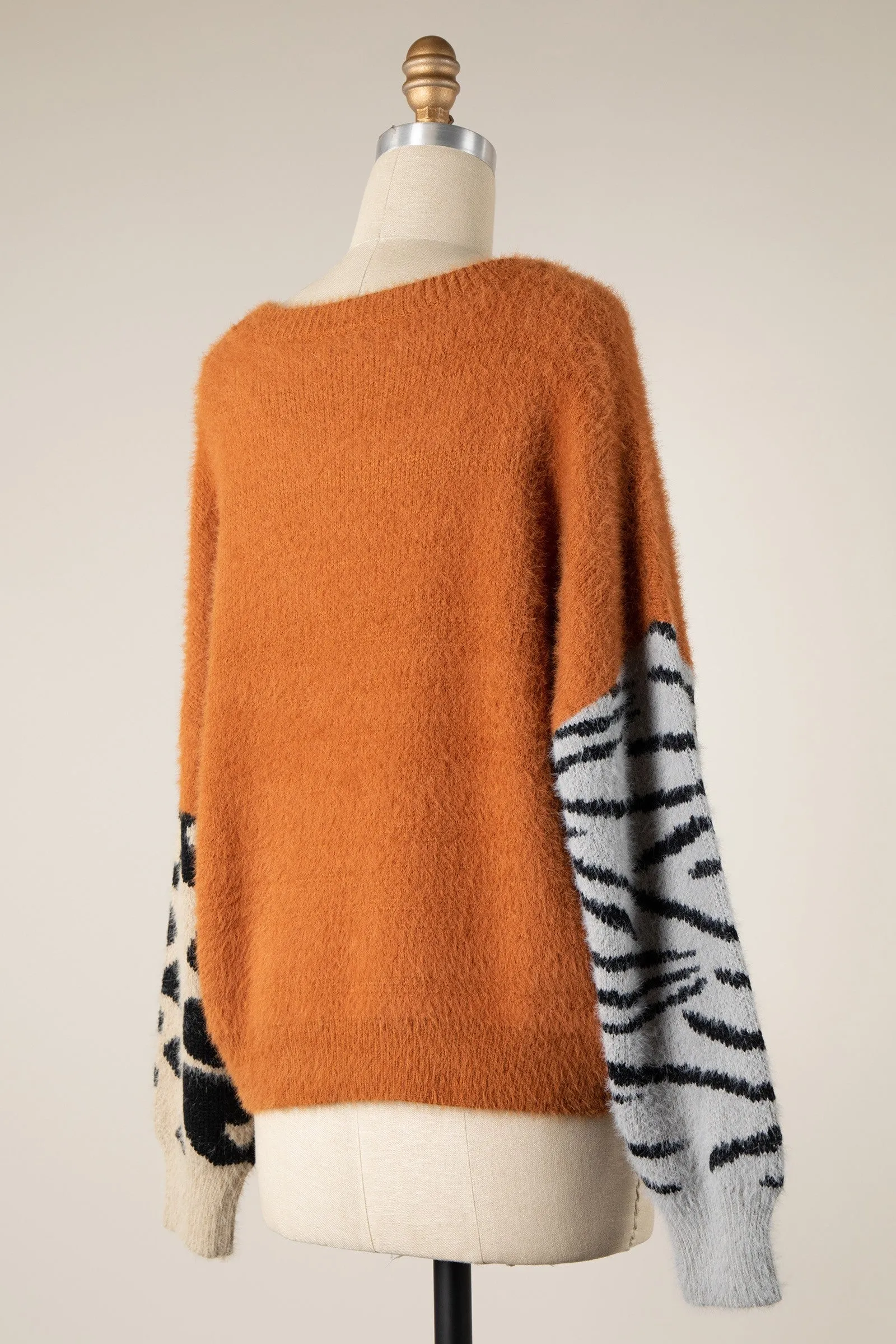 ANIMAL PRINT DETAIL SWEATER 1 PACK