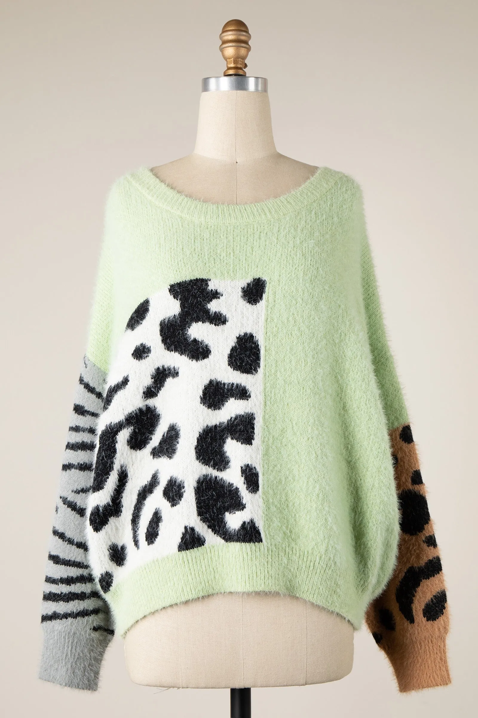 ANIMAL PRINT DETAIL SWEATER 1 PACK