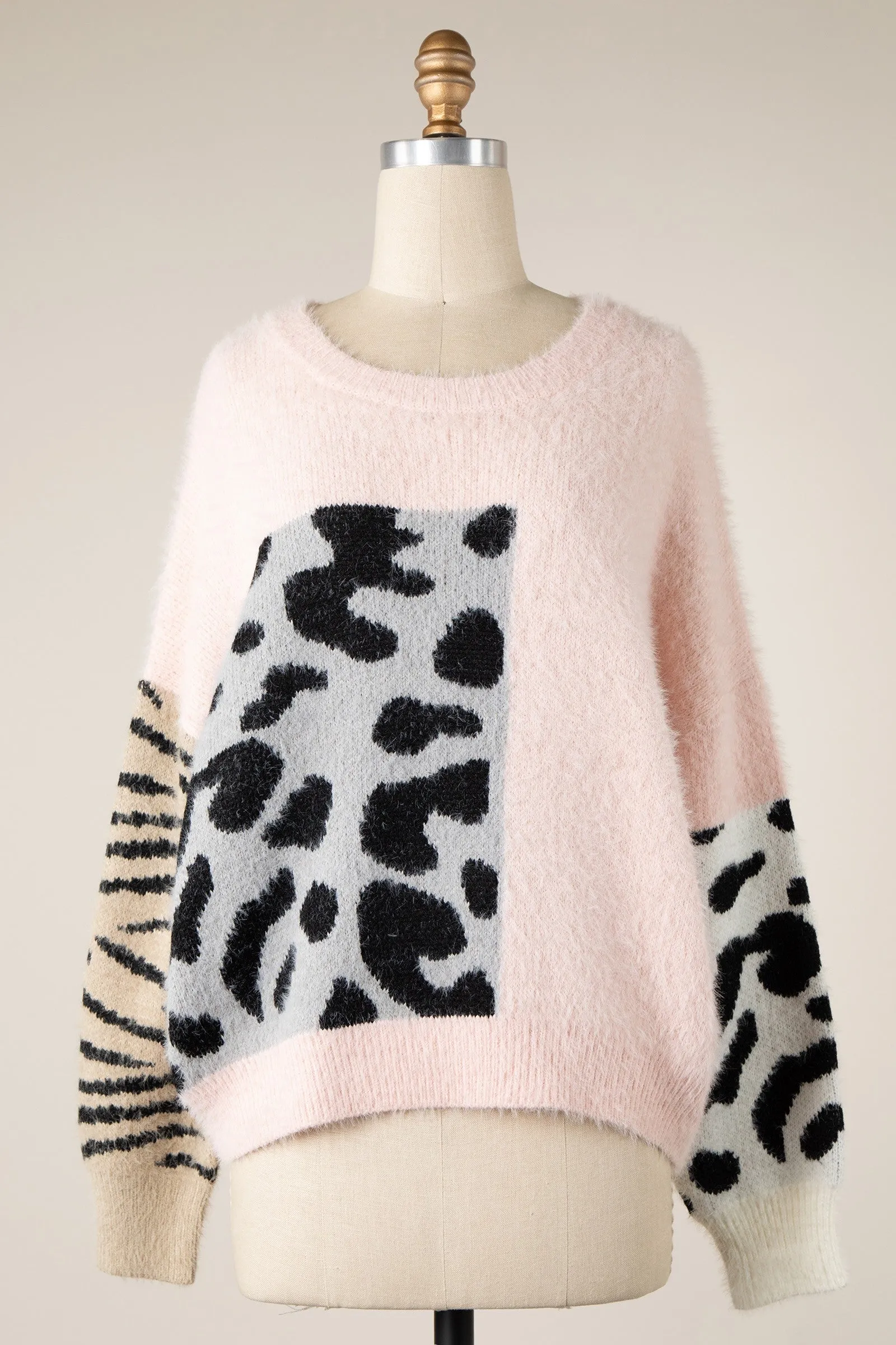 ANIMAL PRINT DETAIL SWEATER 1 PACK