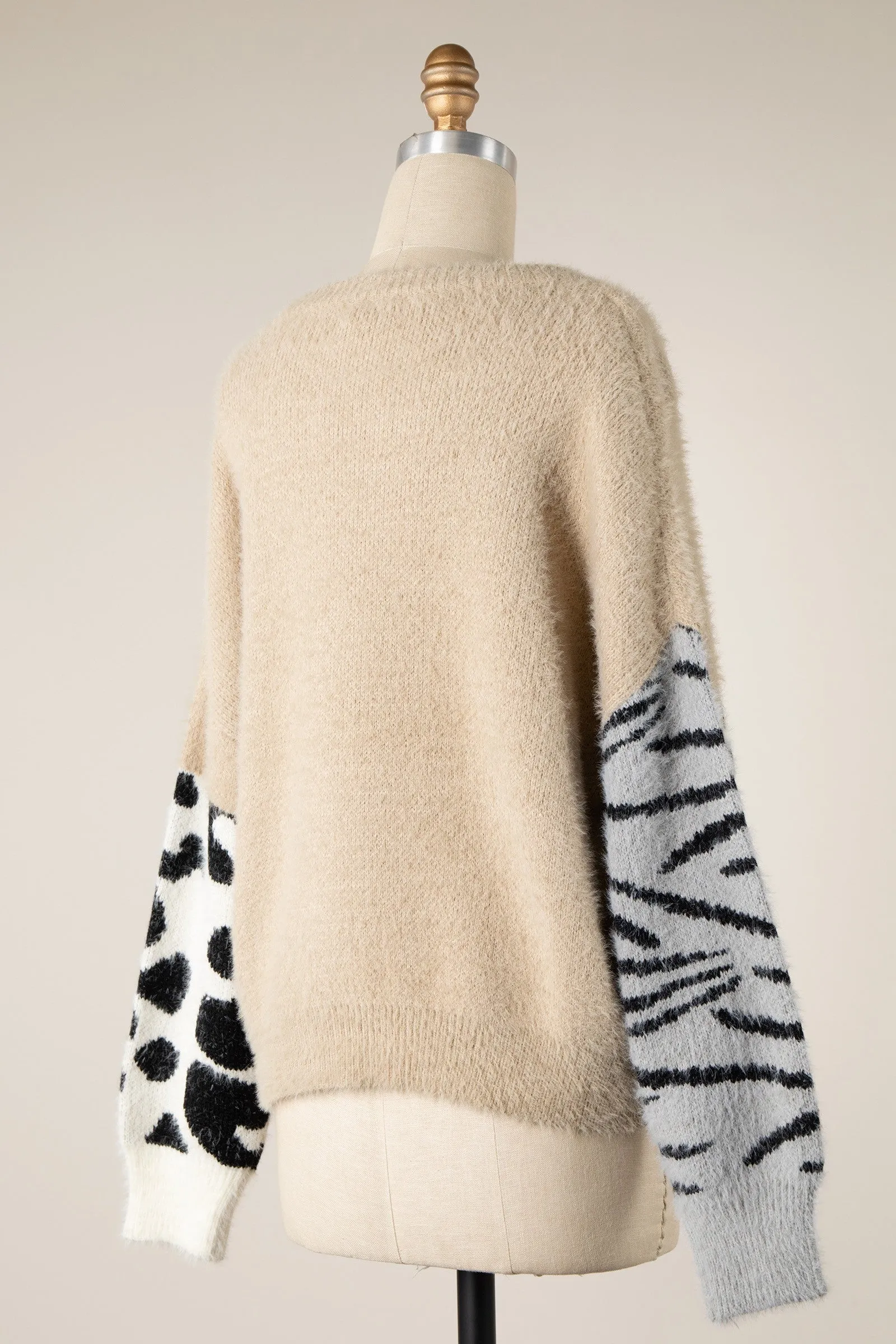 ANIMAL PRINT DETAIL SWEATER 1 PACK