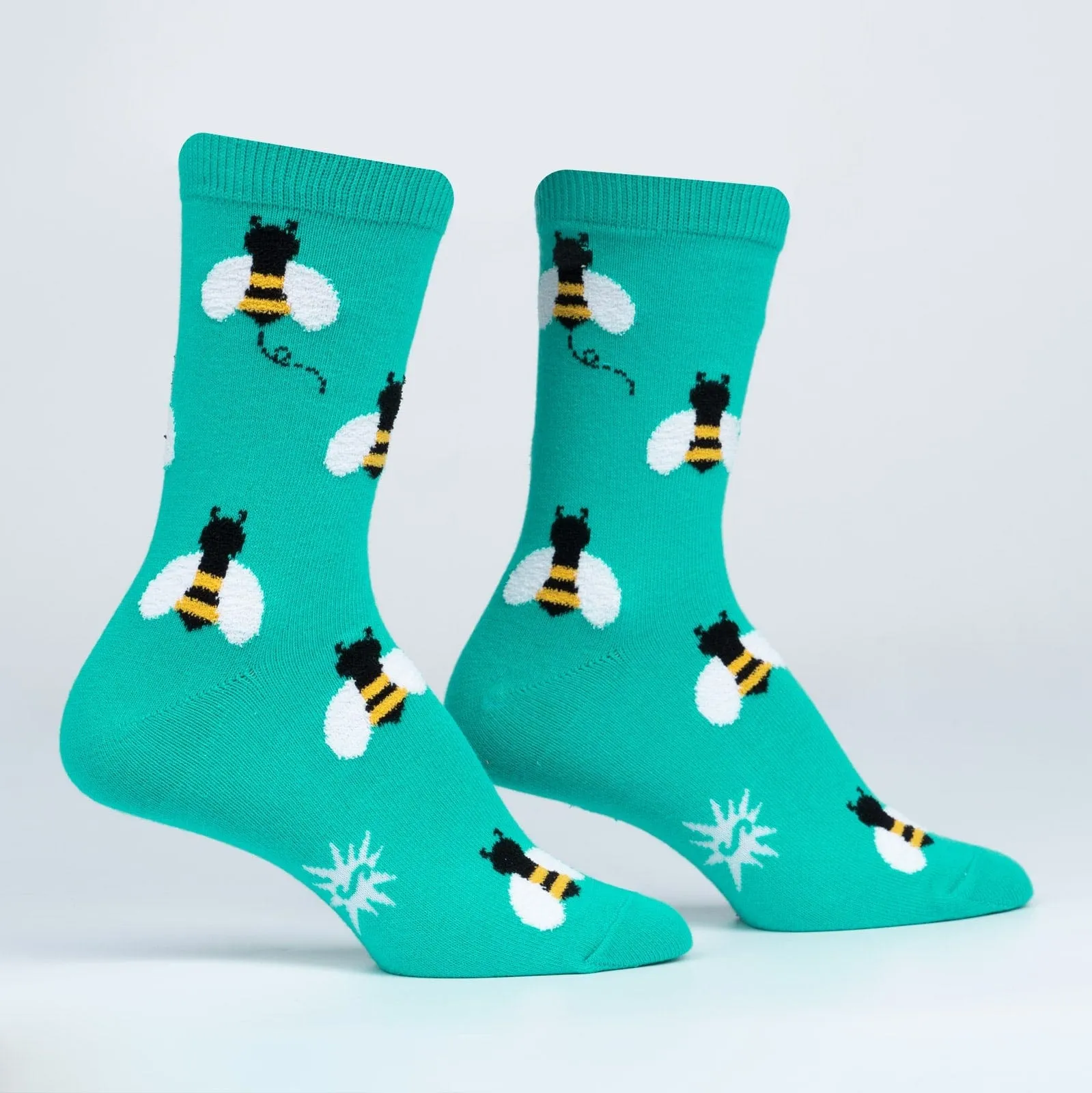 Bee Happy Fuzzy Women's Crew Socks