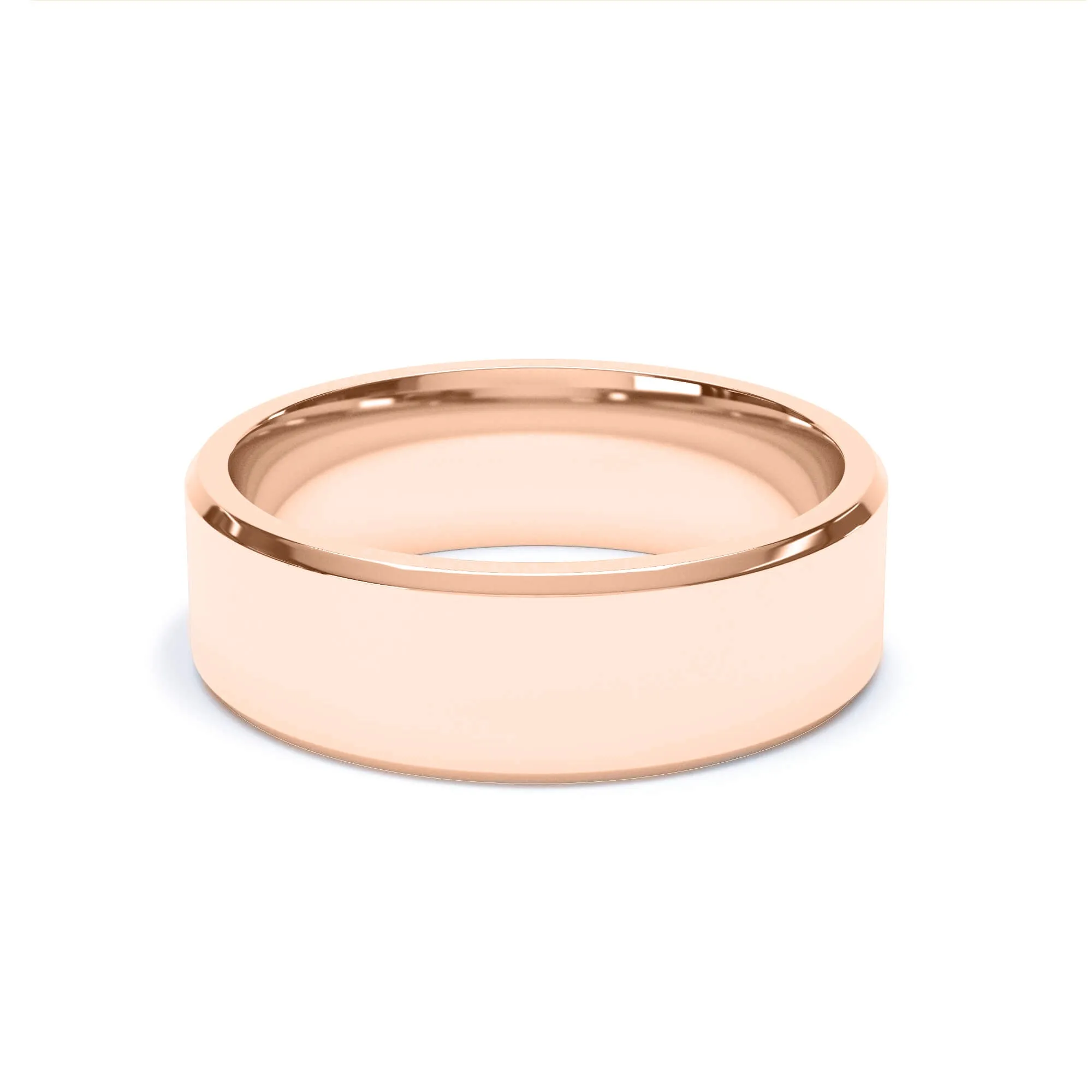 - Bevelled Edge Profile Wedding Ring 18k Rose Gold