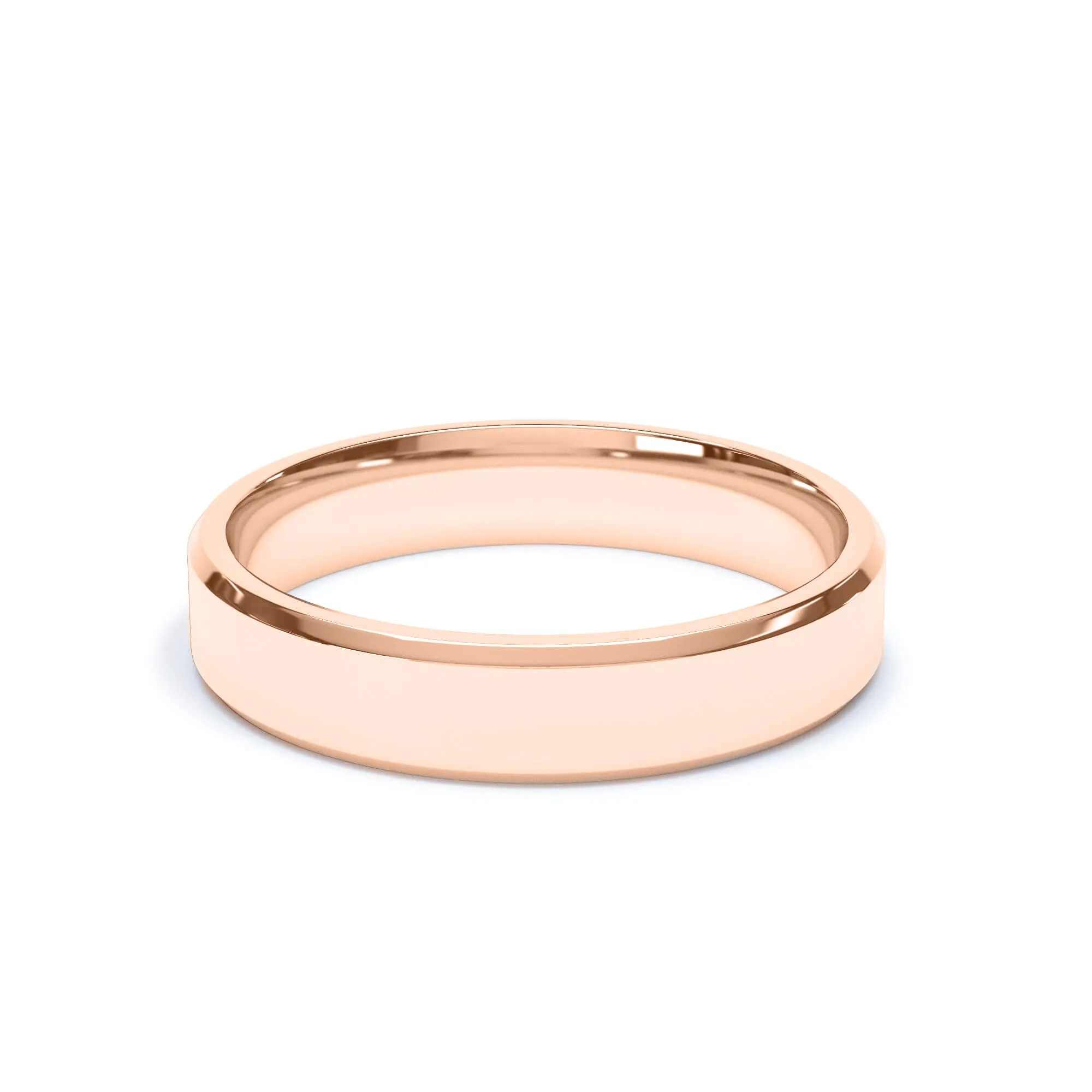 - Bevelled Edge Profile Wedding Ring 18k Rose Gold