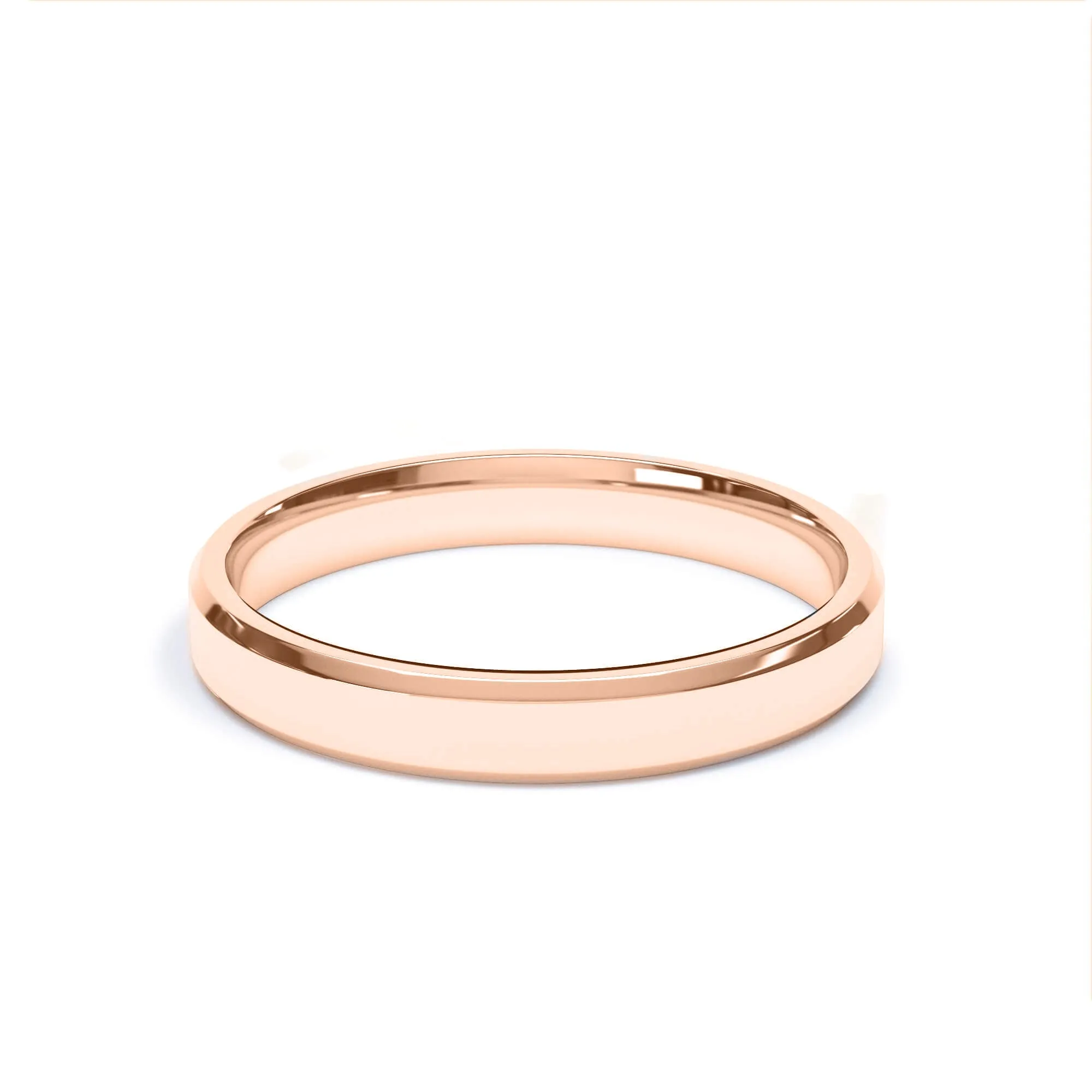 - Bevelled Edge Profile Wedding Ring 18k Rose Gold