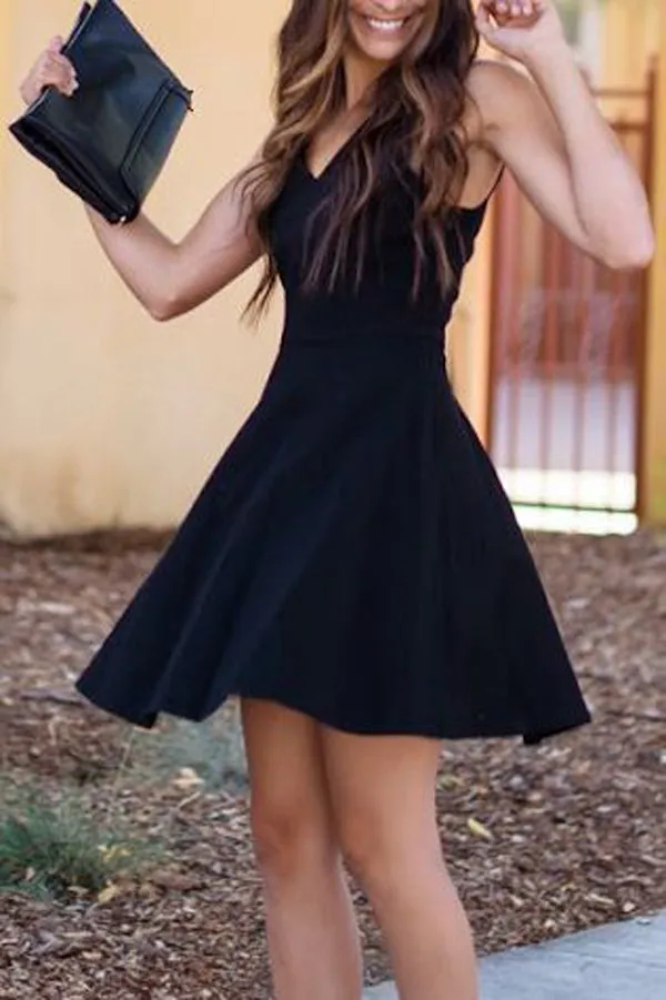 Black A-line Homecoming Dress,  Sweet 16 Dress, Short Prom Dress, SH219