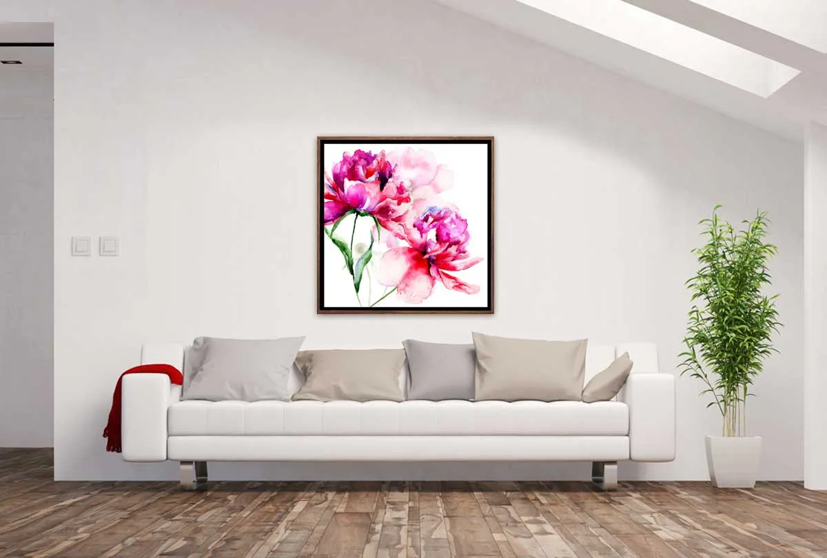 Bright Pink Bloom | Flower Canvas Wall Art Print