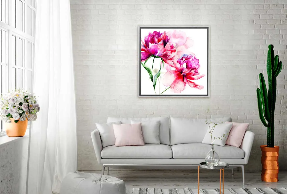 Bright Pink Bloom | Flower Canvas Wall Art Print