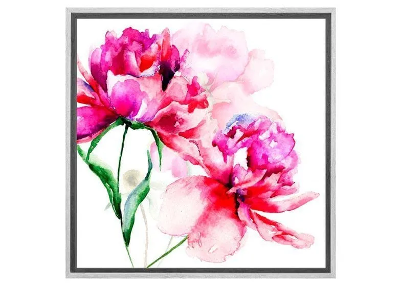 Bright Pink Bloom | Flower Canvas Wall Art Print