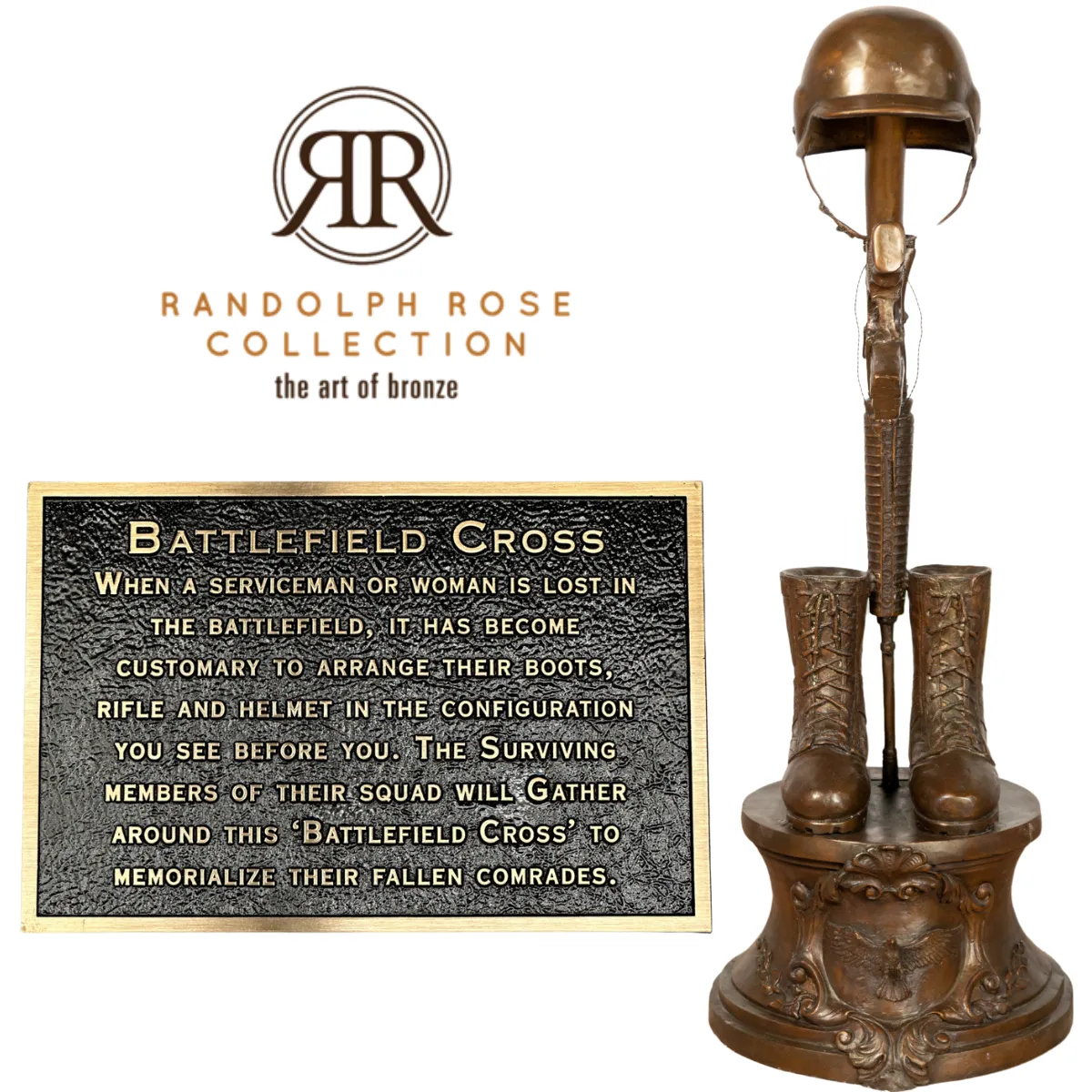 Bronze Fallen Soldiers Battlefield Cross Statue