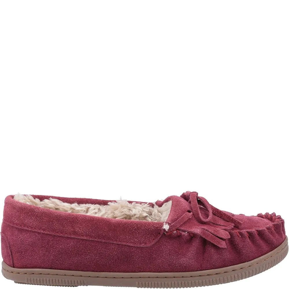 Burgundy Addy Suede Slippers