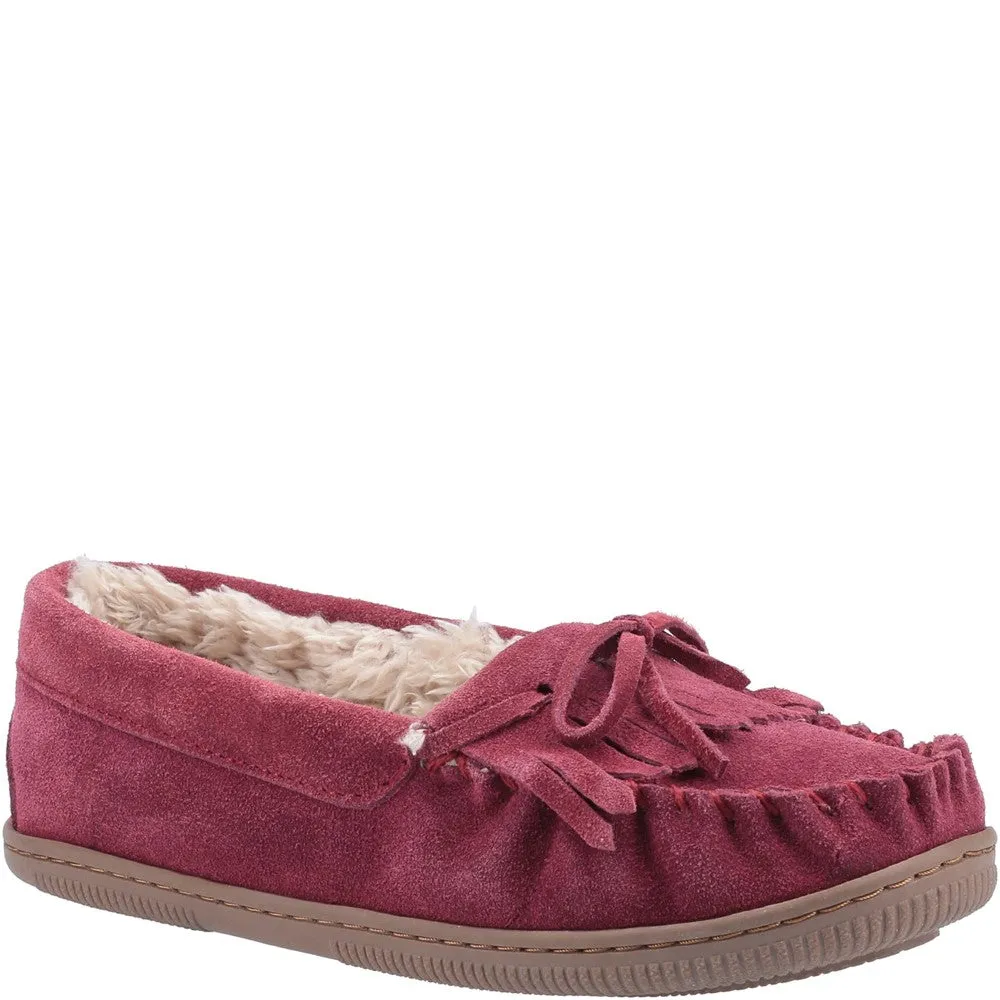 Burgundy Addy Suede Slippers