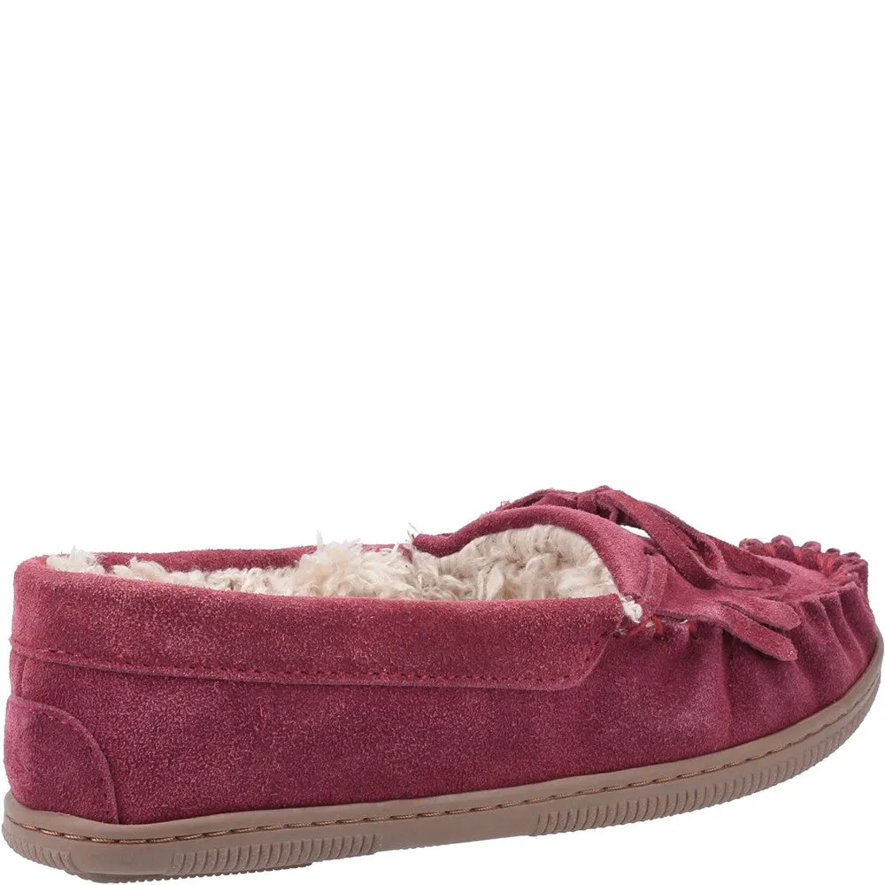 Burgundy Addy Suede Slippers