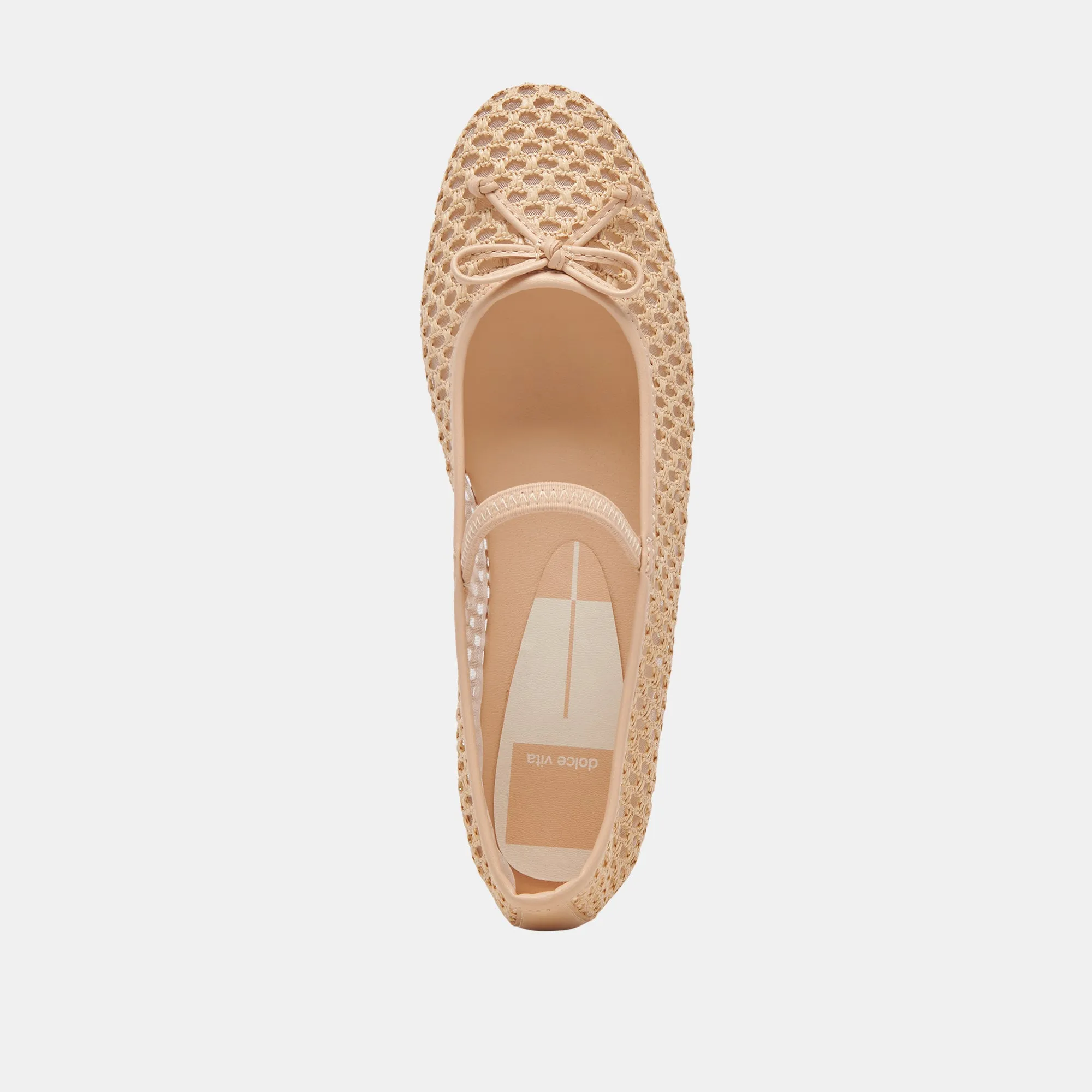 CARIN RAFFIA BALLET FLATS LT NATURAL RAFFIA