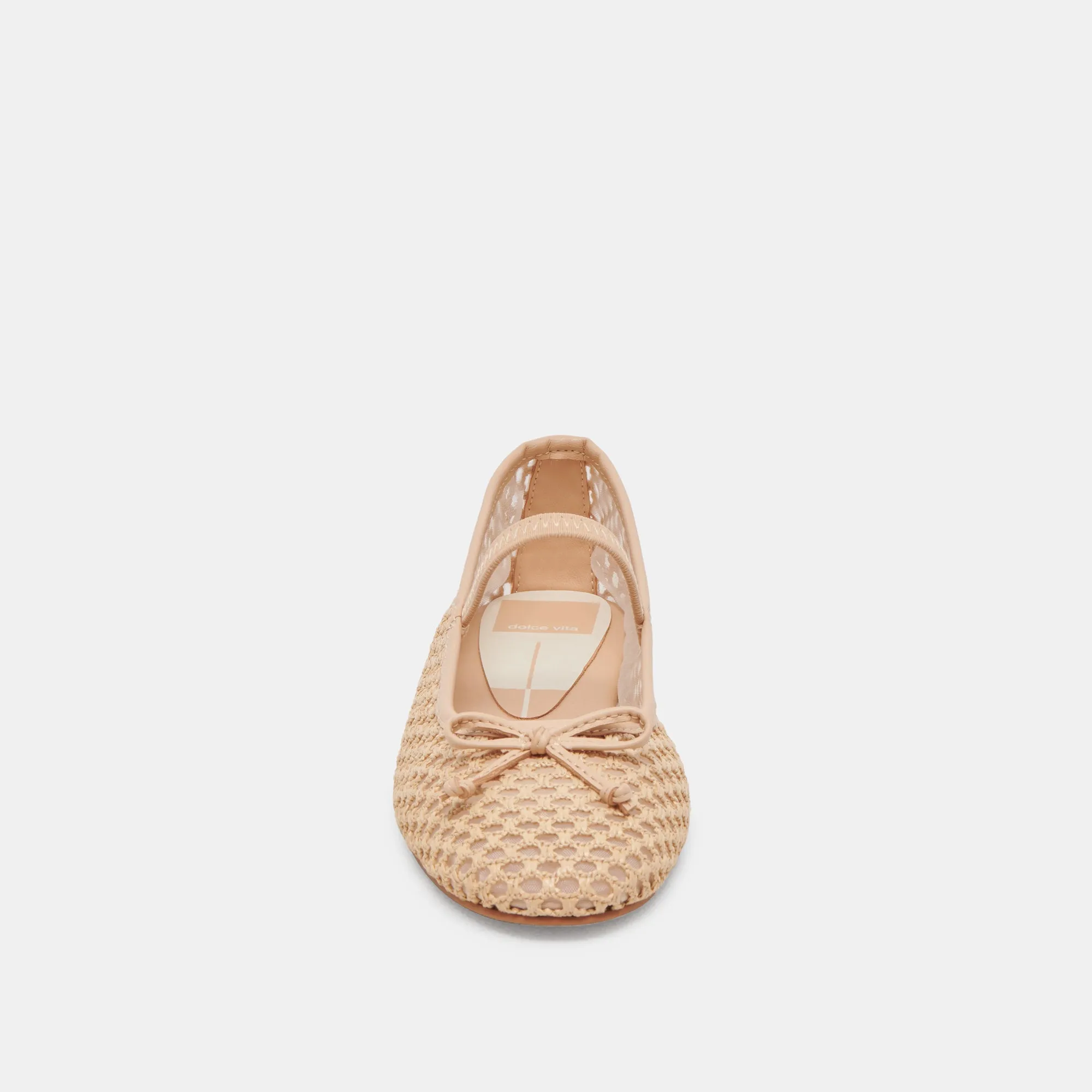 CARIN RAFFIA BALLET FLATS LT NATURAL RAFFIA