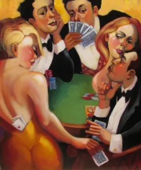 CHEATERS by Marie Fischer - Gambling Figurative Painting