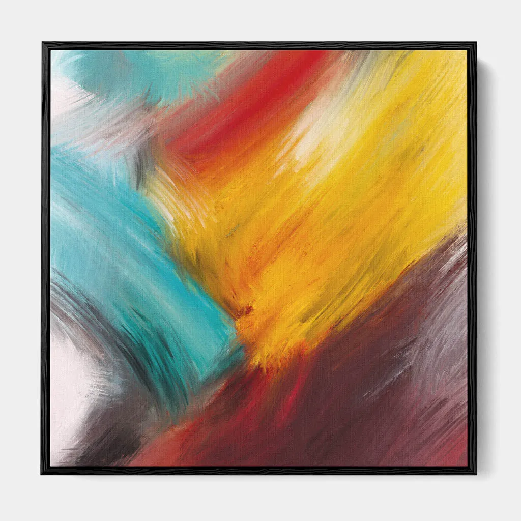 Colour Brush Framed Canvas