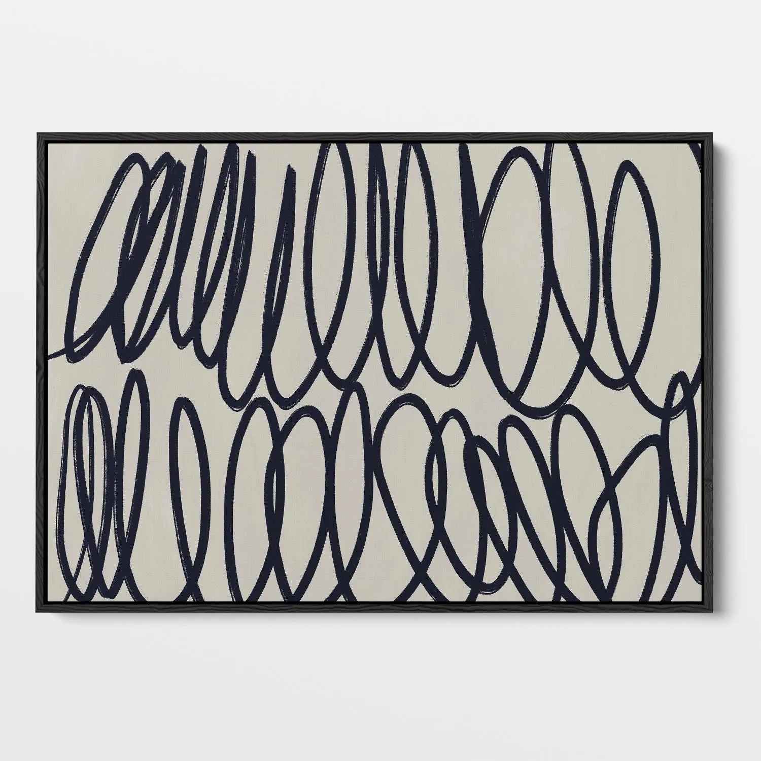 Curved Black Lines II Framed Canvas