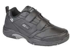 Dek Ohio Men's Leather Touch Fasten Black Trainer