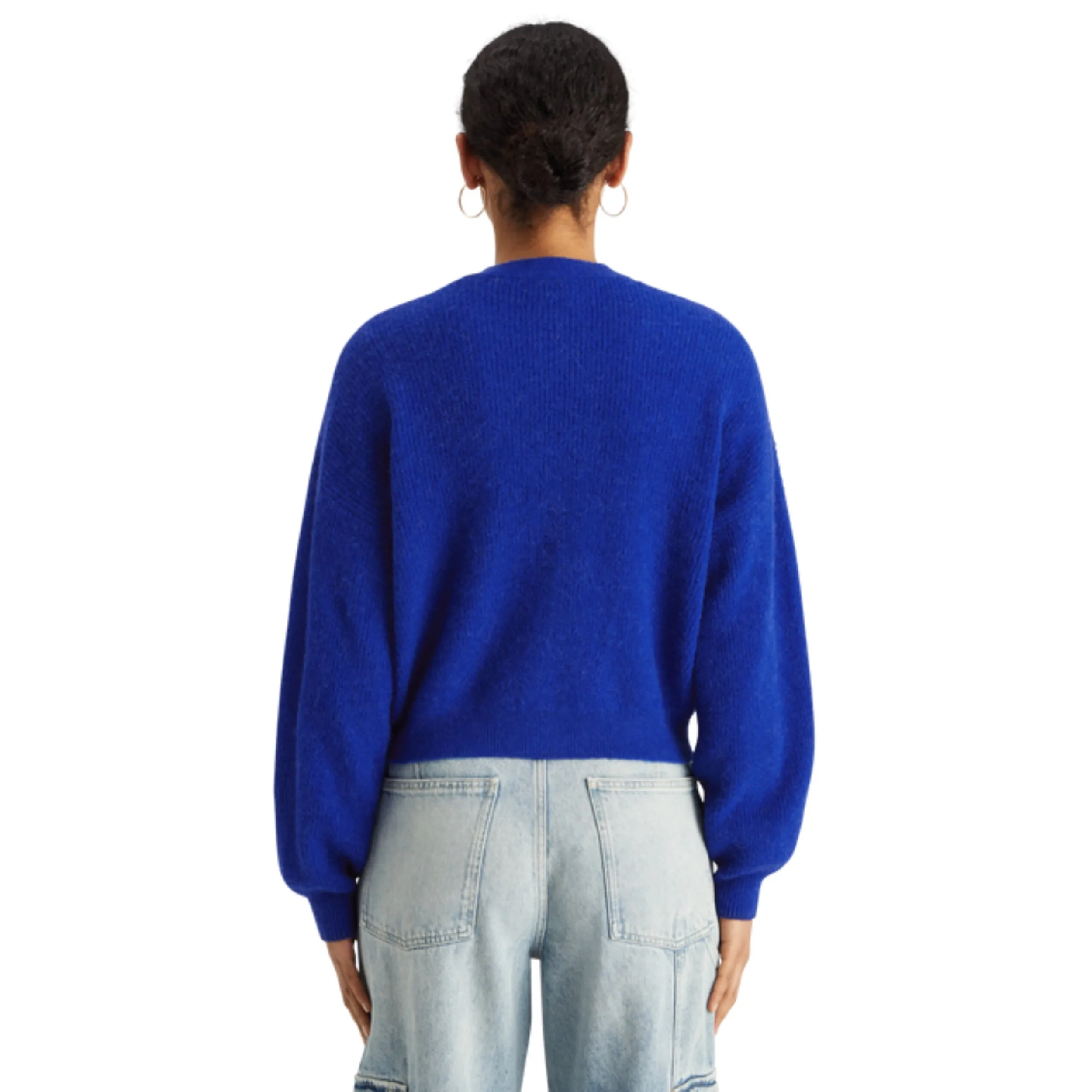 Electric Blue Fuzzy Relaxed Cardigan