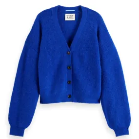 Electric Blue Fuzzy Relaxed Cardigan