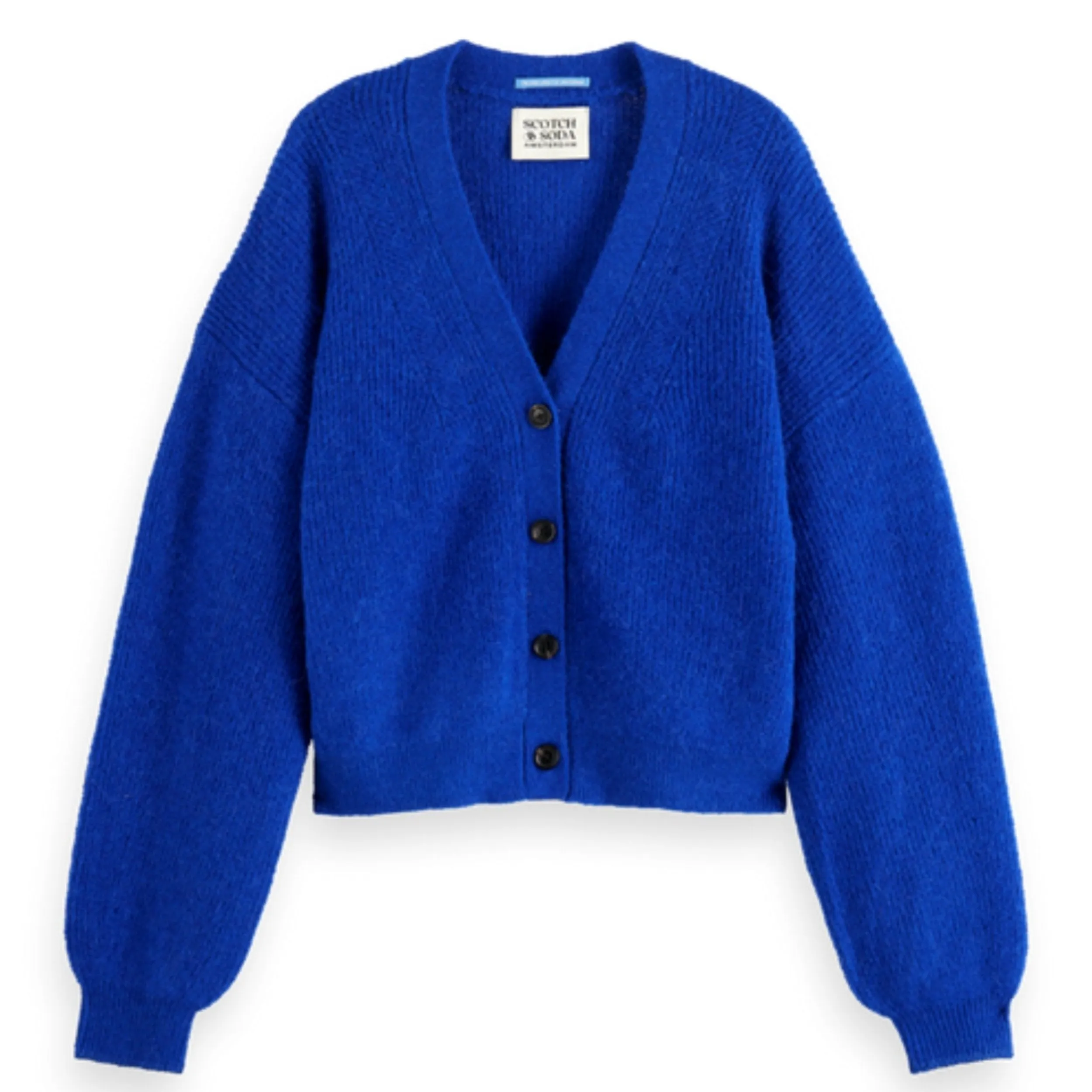 Electric Blue Fuzzy Relaxed Cardigan