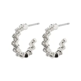 ESTER recycled crystal hoop earrings silver-plated