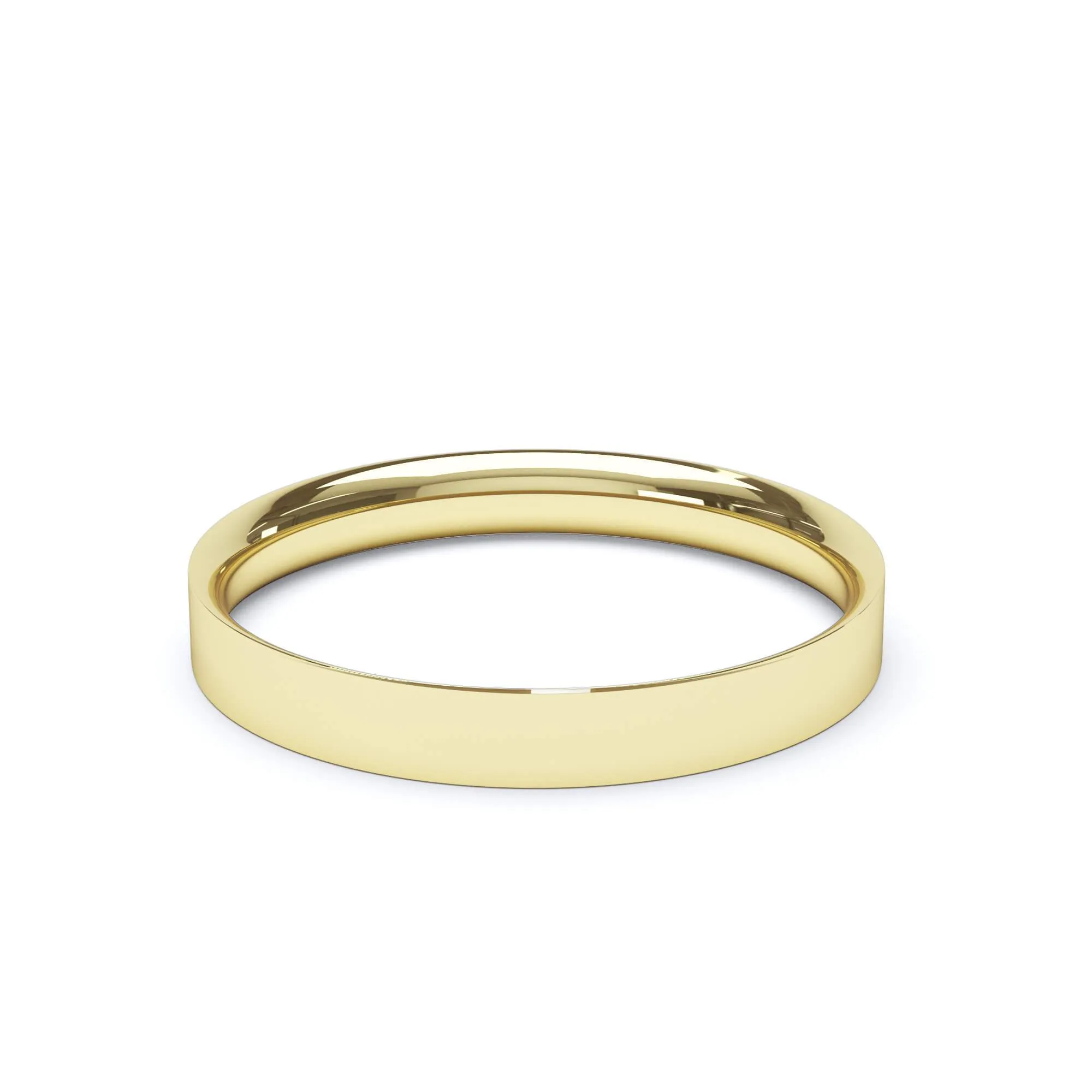 - Flat Court Profile Wedding Ring 18k Yellow Gold