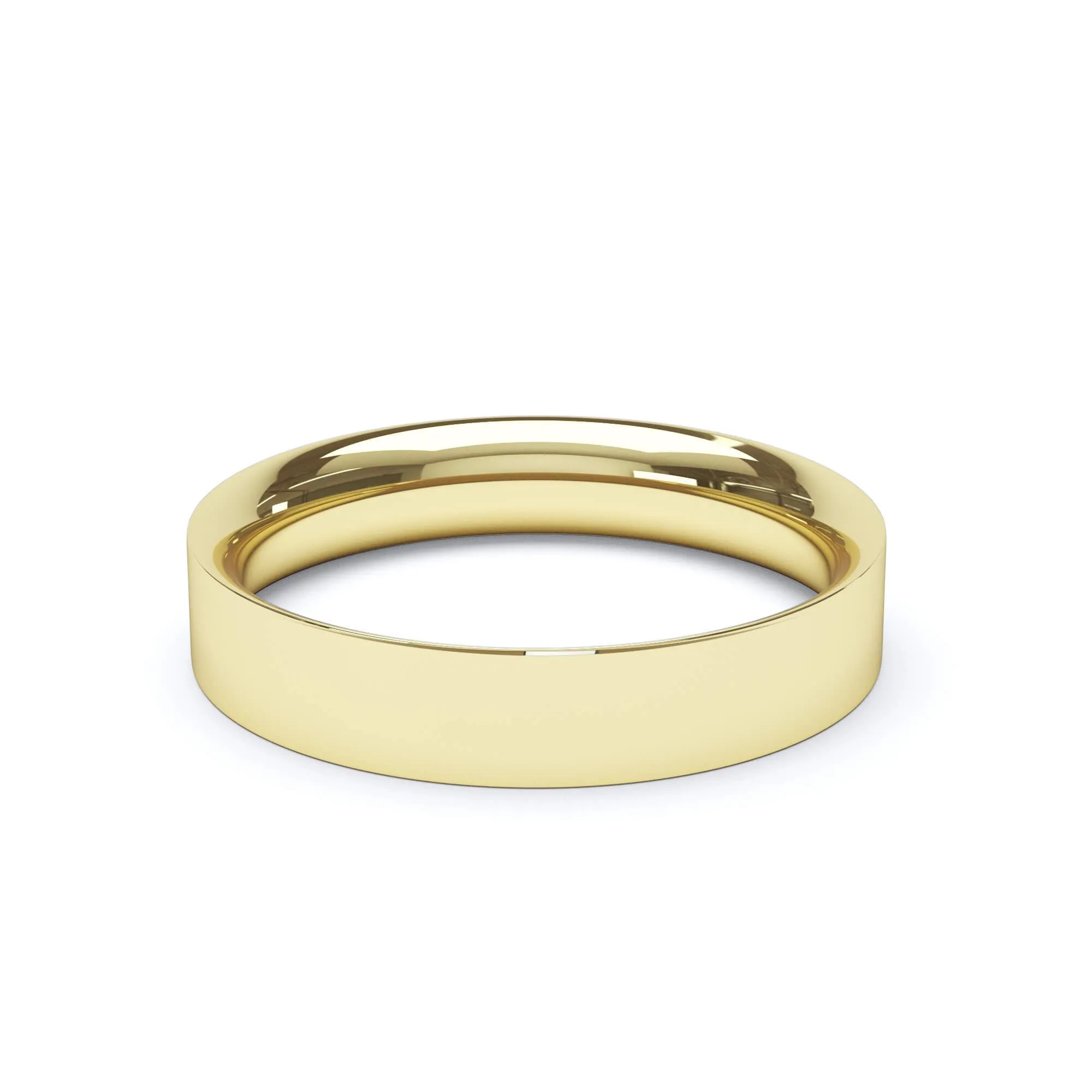 - Flat Court Profile Wedding Ring 18k Yellow Gold