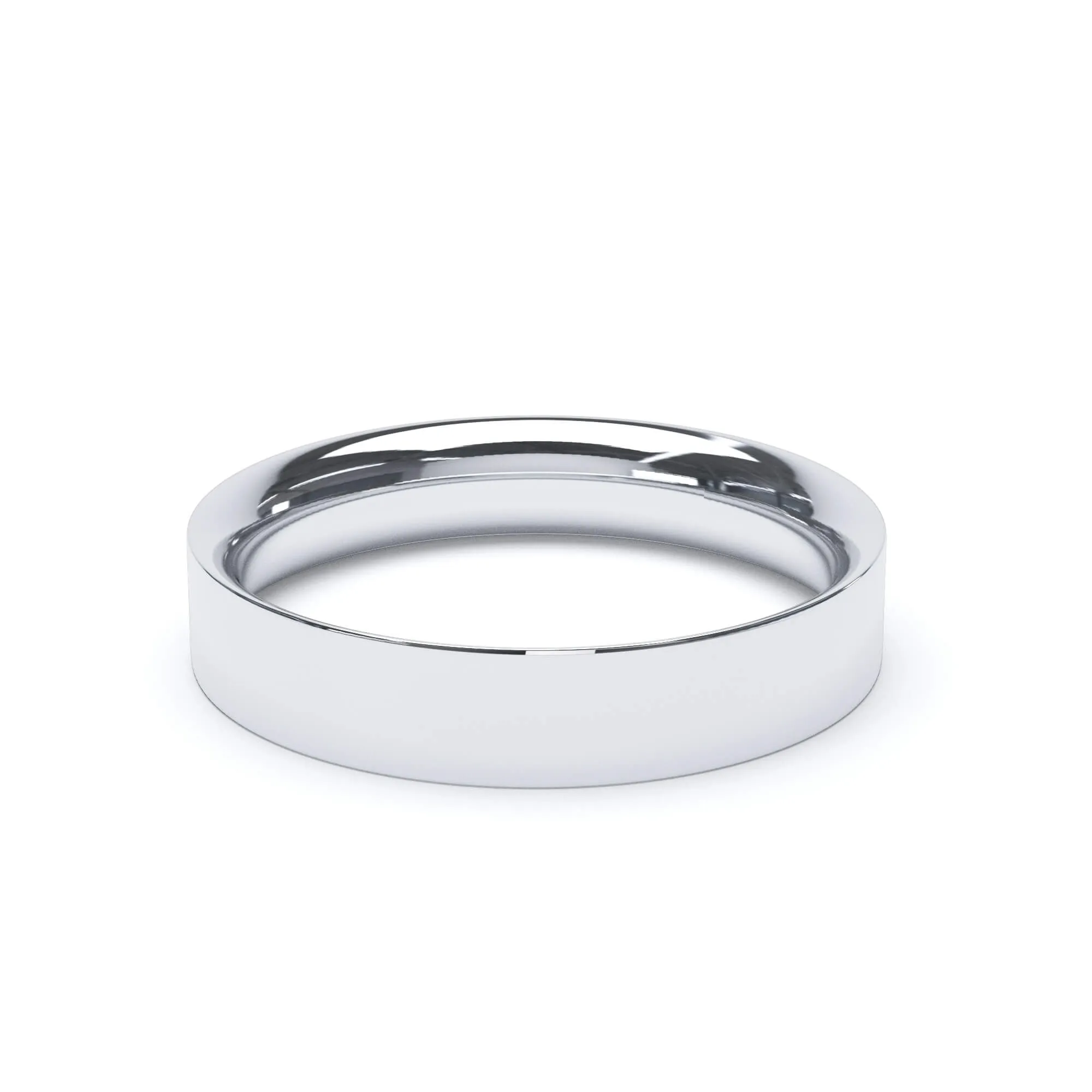 - Flat Court Profile Wedding Ring Platinum