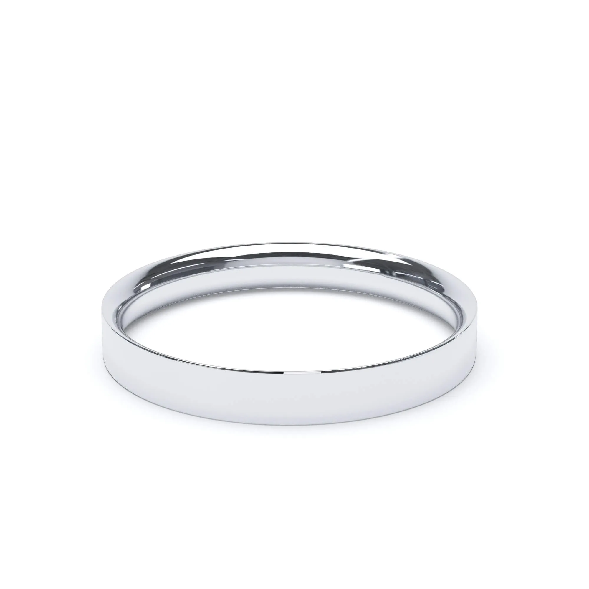 - Flat Court Profile Wedding Ring Platinum