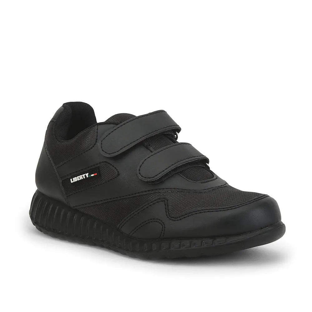 Force 10 (Black) Velcro Sports School Shoes For Kids 9906-90VGN By Liberty