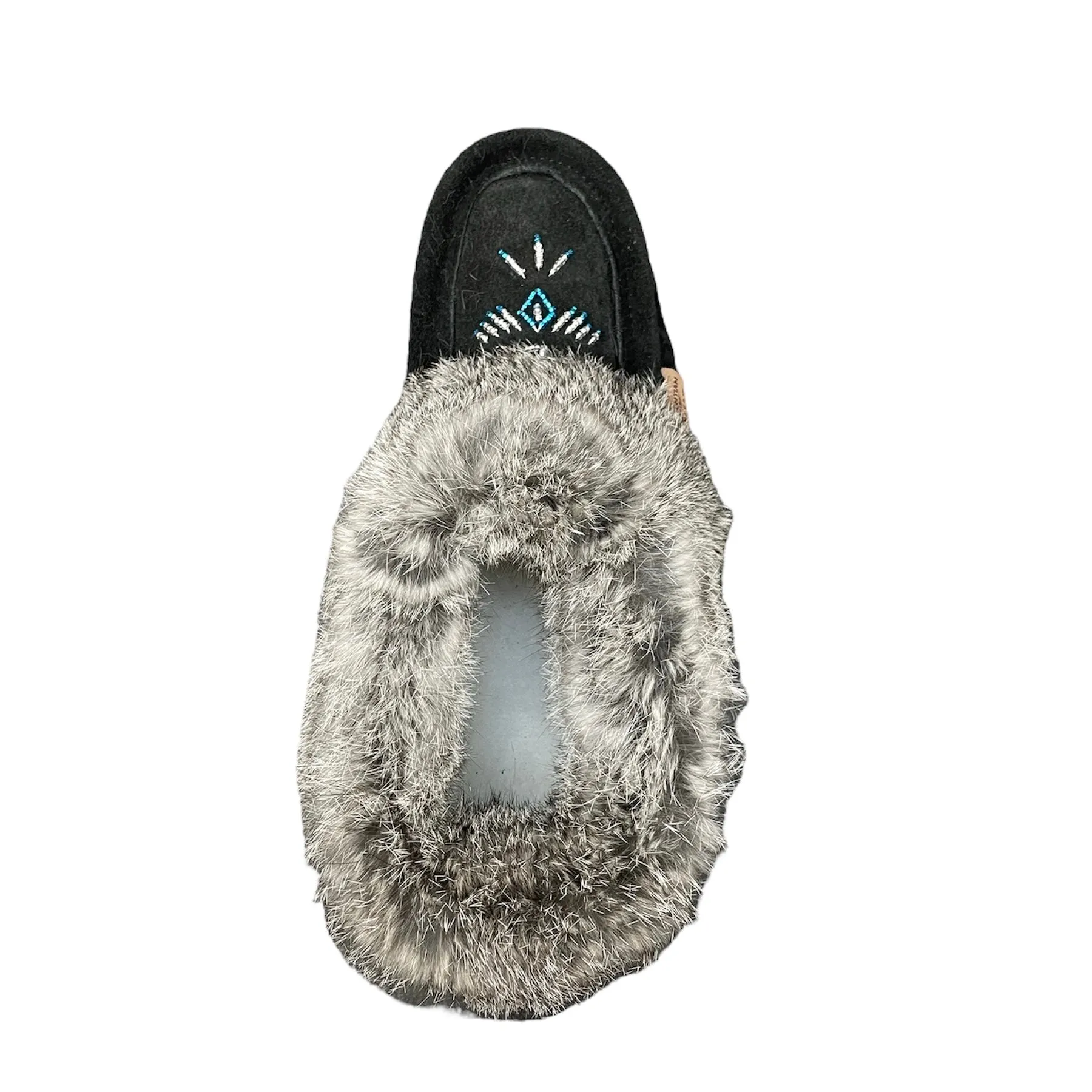 Fur Moccasin - Black Suede