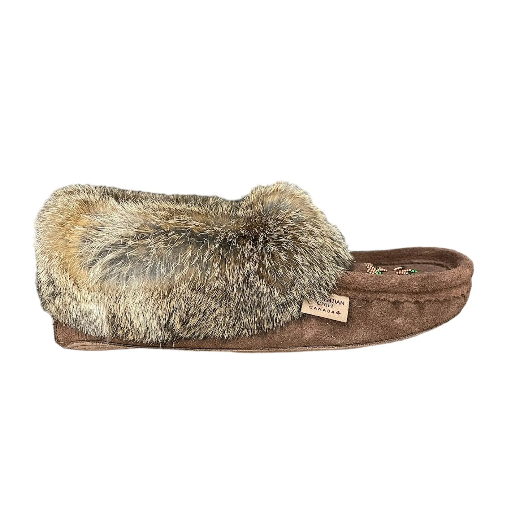 Fur Moccasin - Chocolate Suede