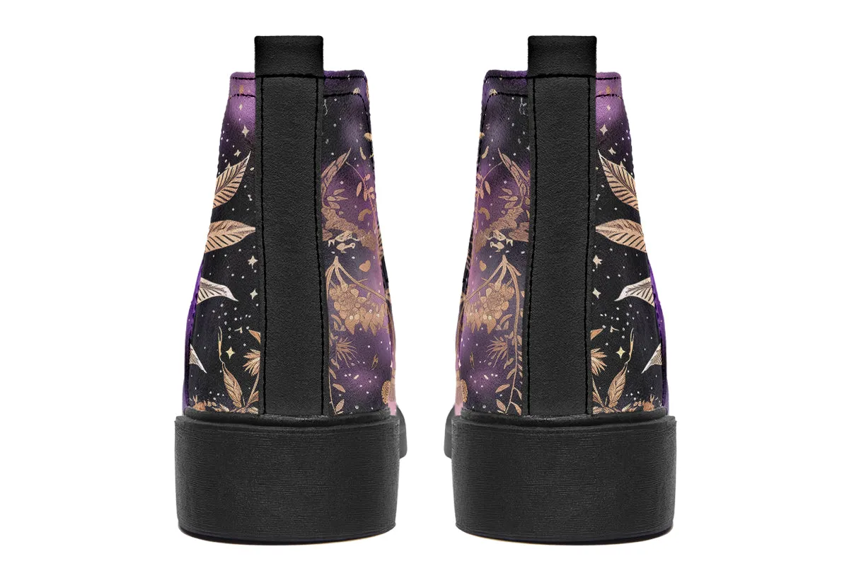 Galactic Bloom Chelsea Boots - Comfy Slip-On - Soft & Water-Resistant Micro-Suede Vegan Shoes