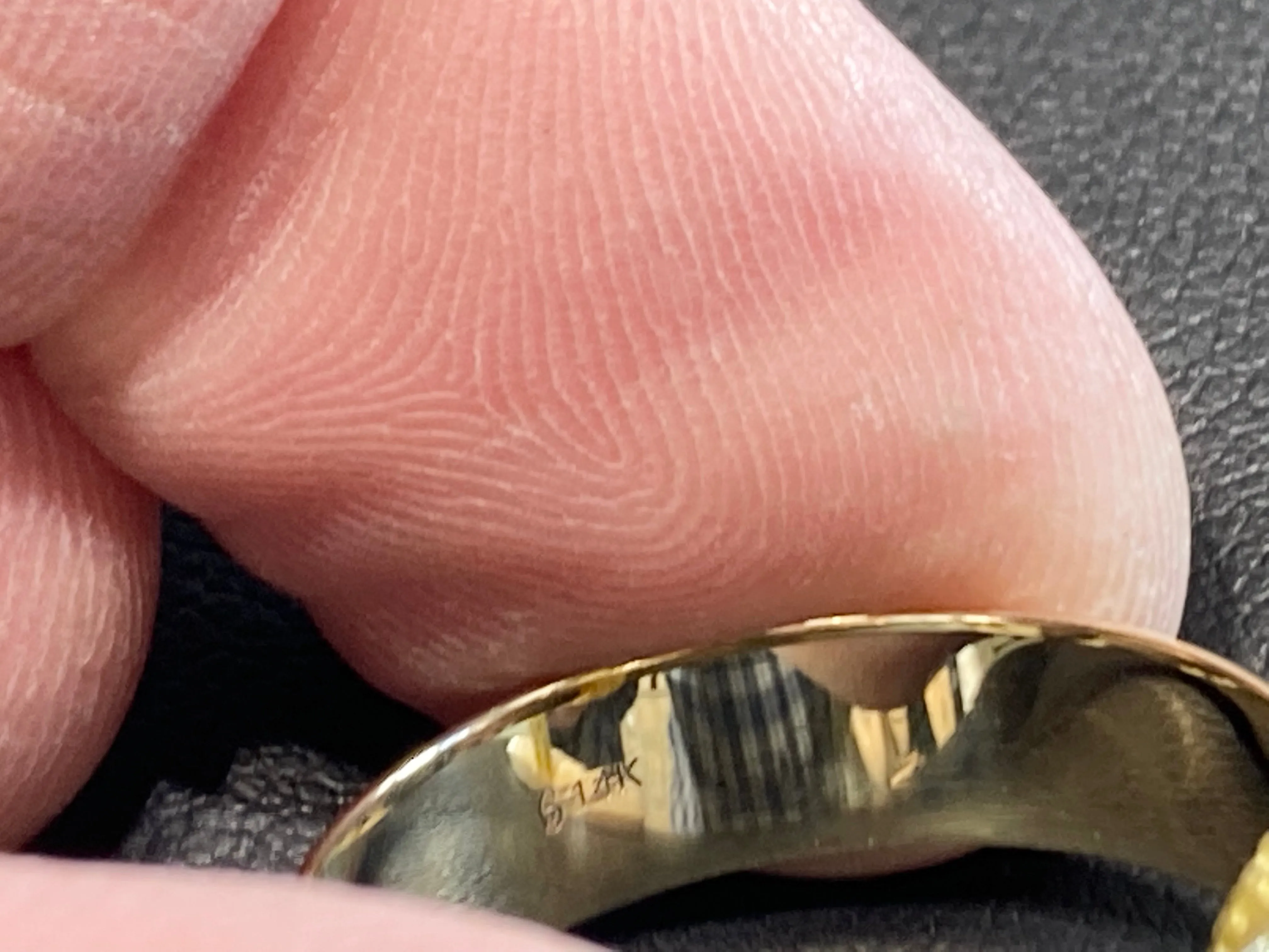 Gold Wedding Band Brushed Finish