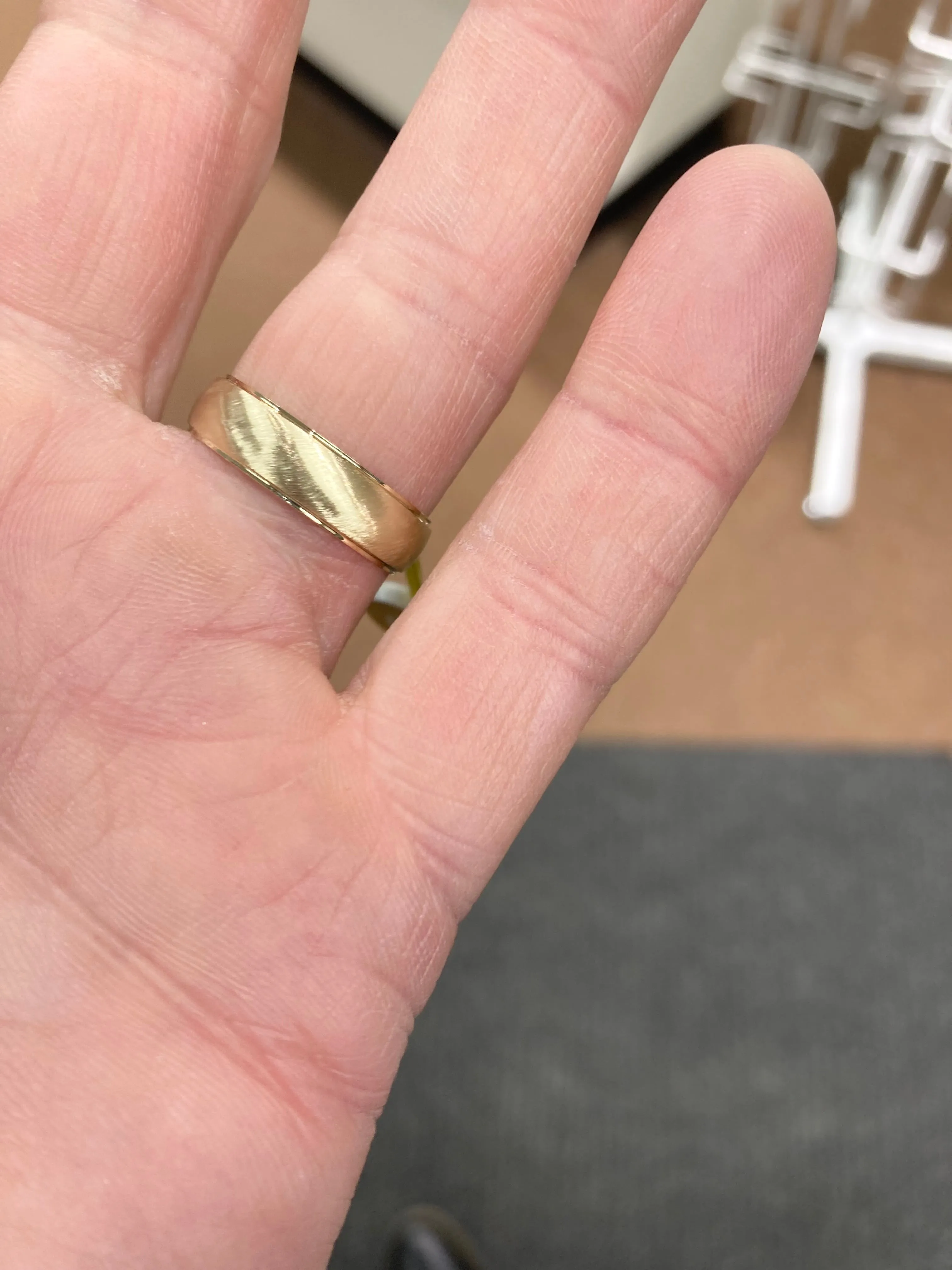 Gold Wedding Band Brushed Finish