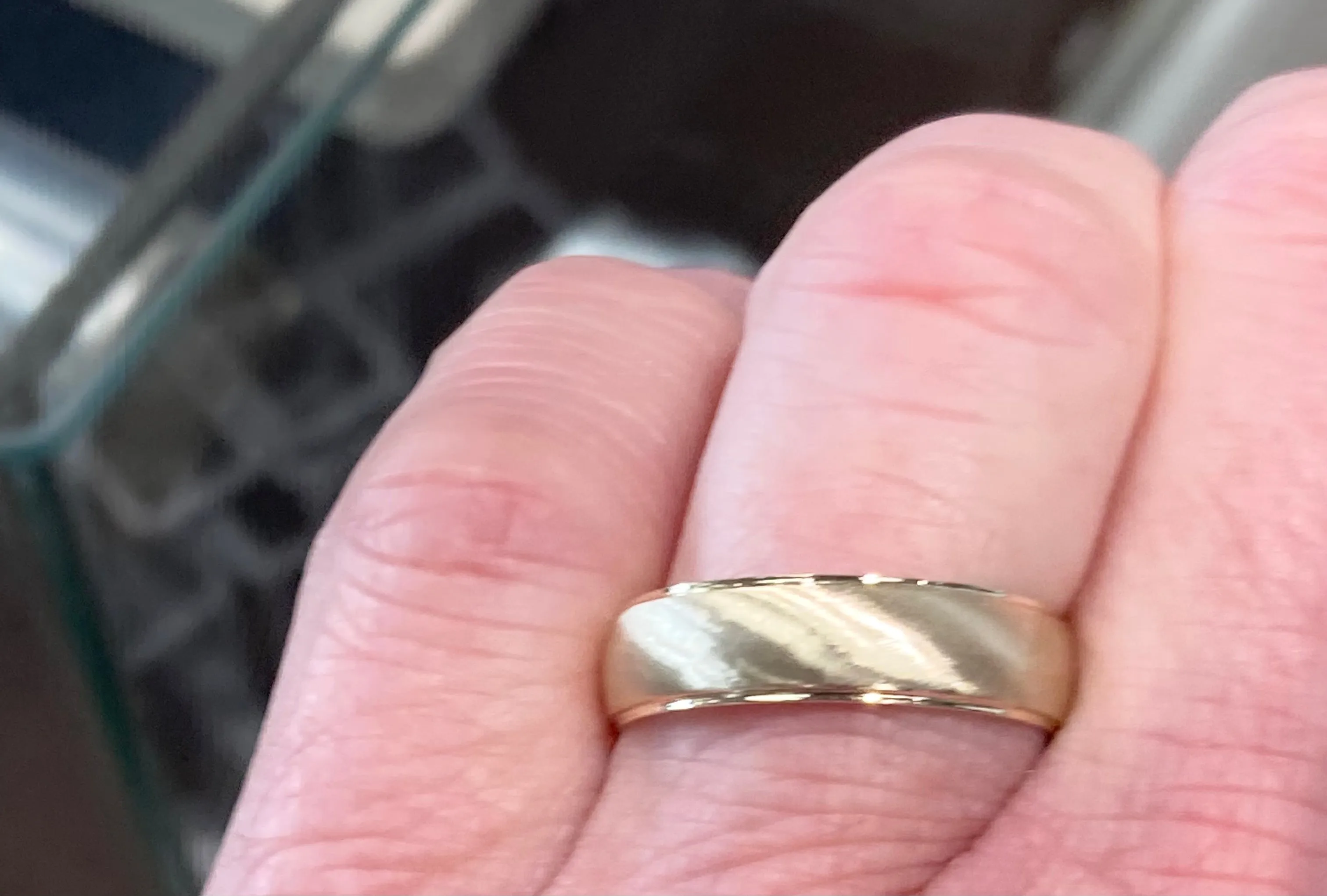 Gold Wedding Band Brushed Finish