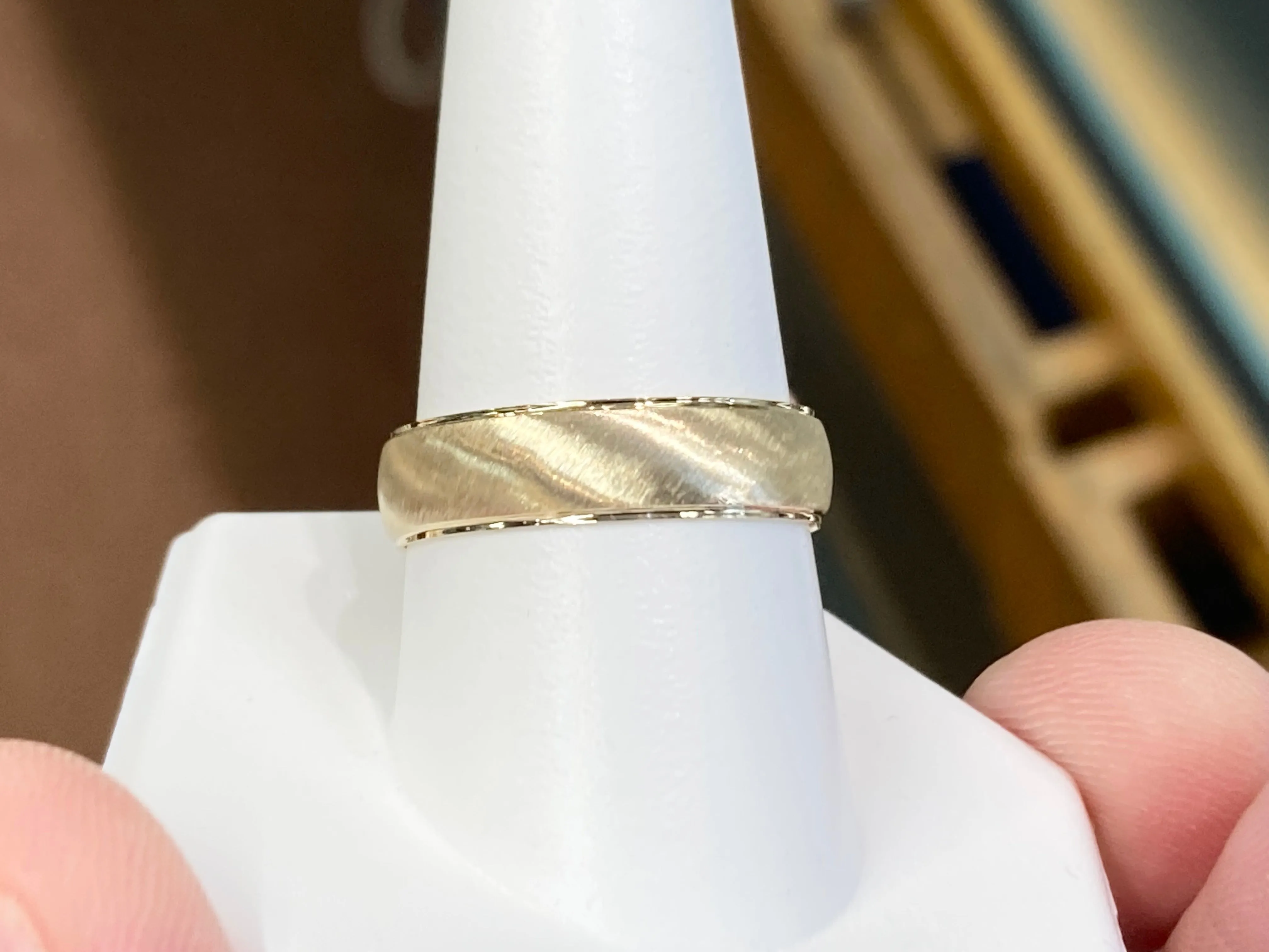 Gold Wedding Band Brushed Finish