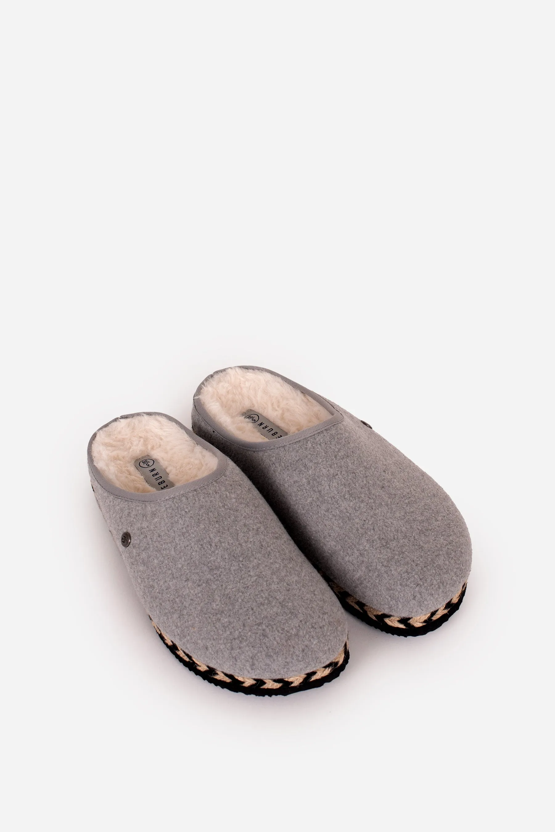 Grey Felt Slip On Slipper