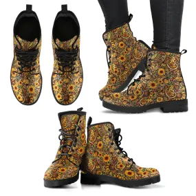 Hippie Sunflower Handcrafted Boots