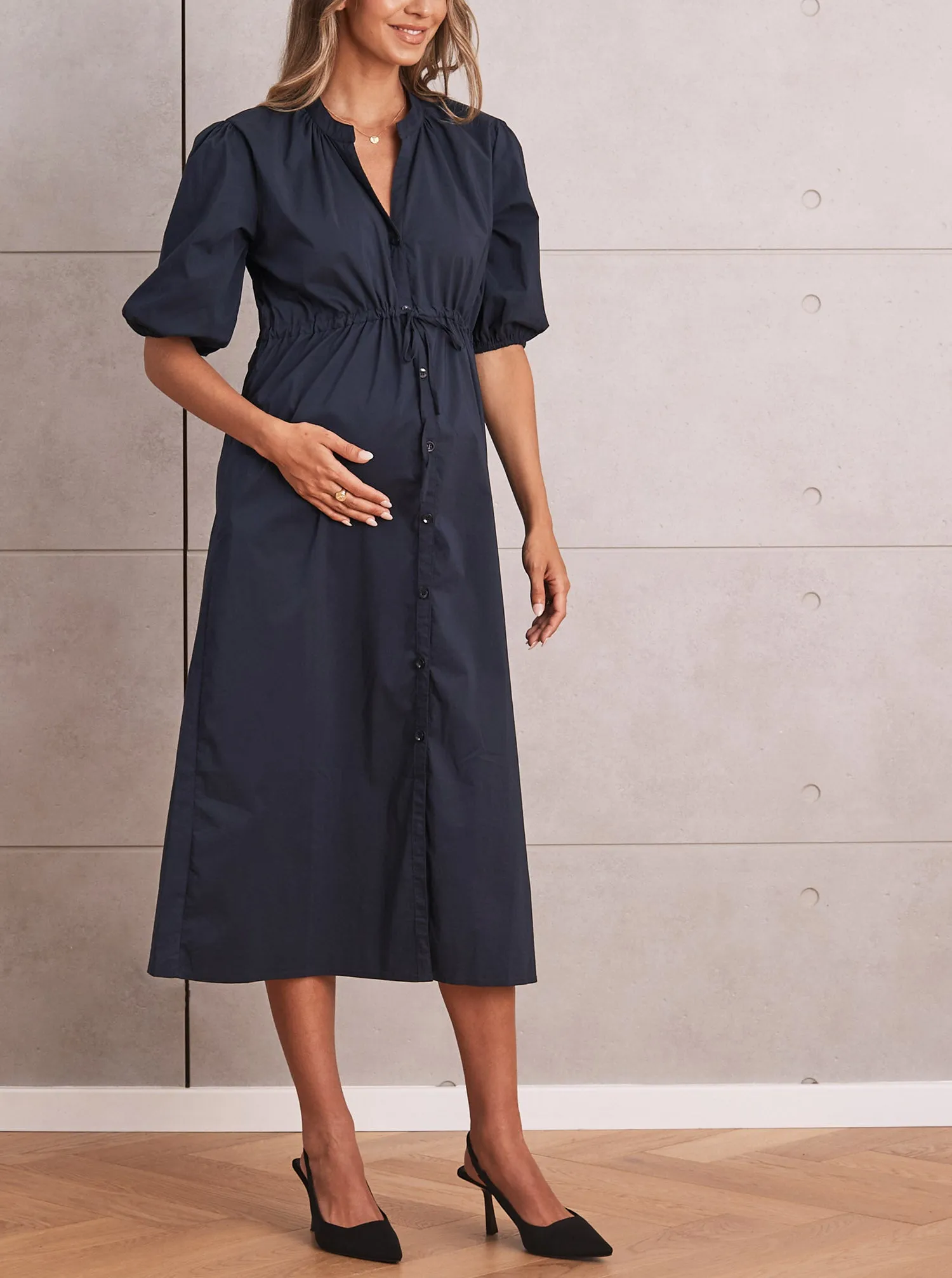 Joanna Maternity & Nursing Navy Dress